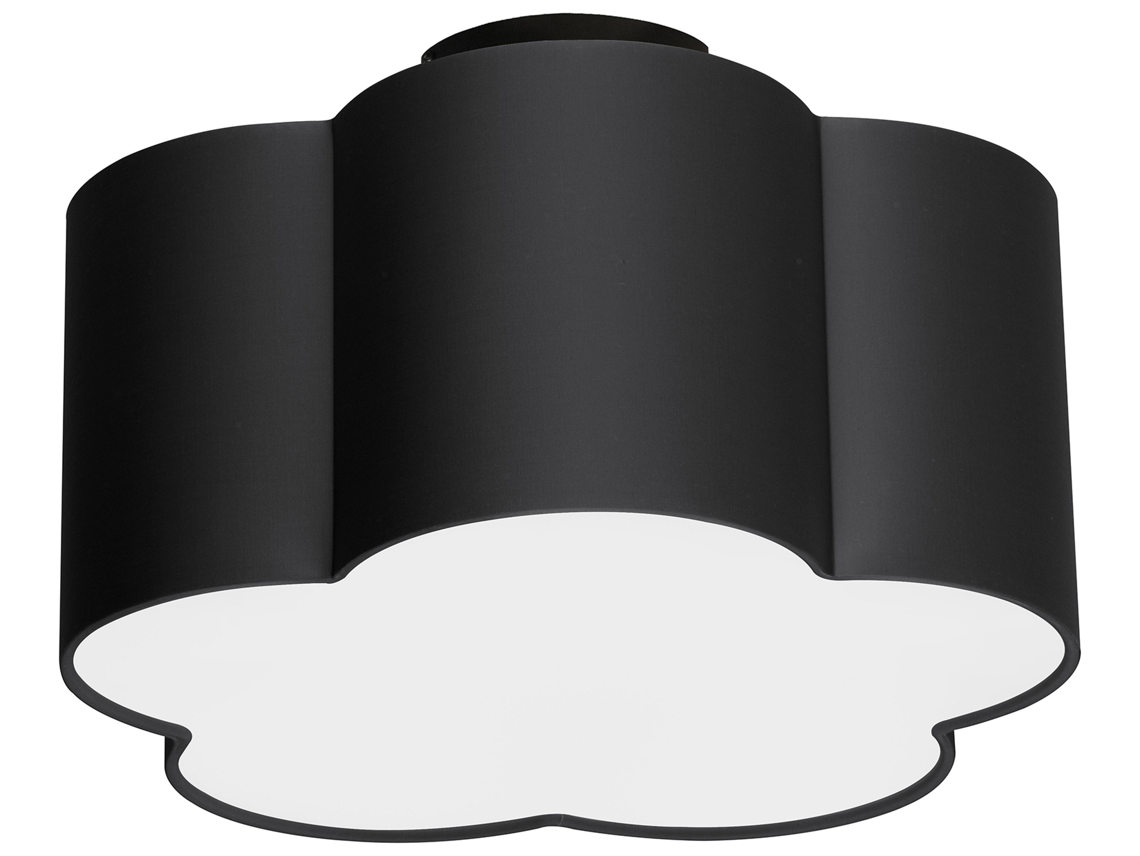 Dainolite Phlox 3-Light Matte Black Drum Flush Mount