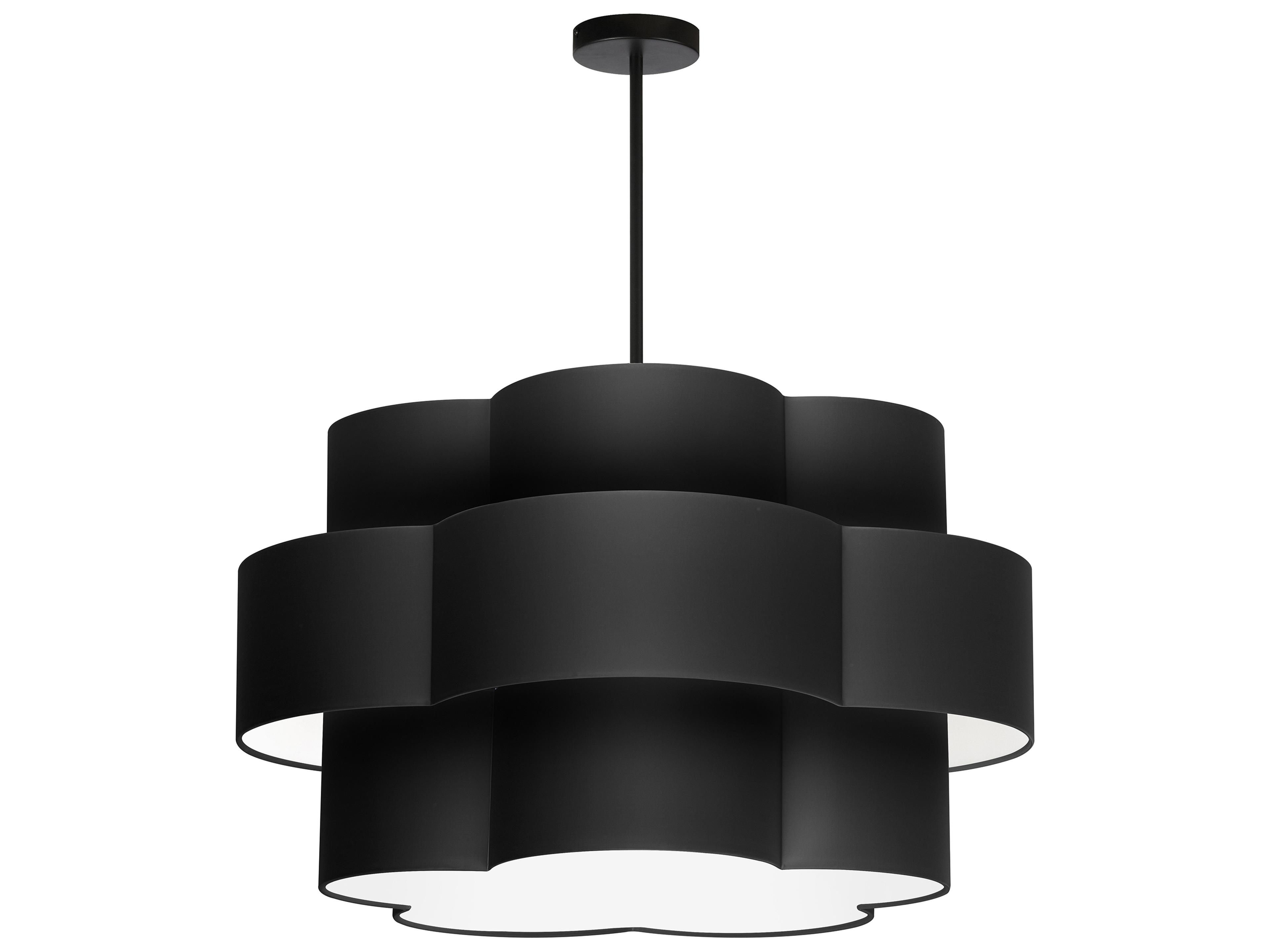 Dainolite Phlox 4-Light Matte Black Tiered Pendant