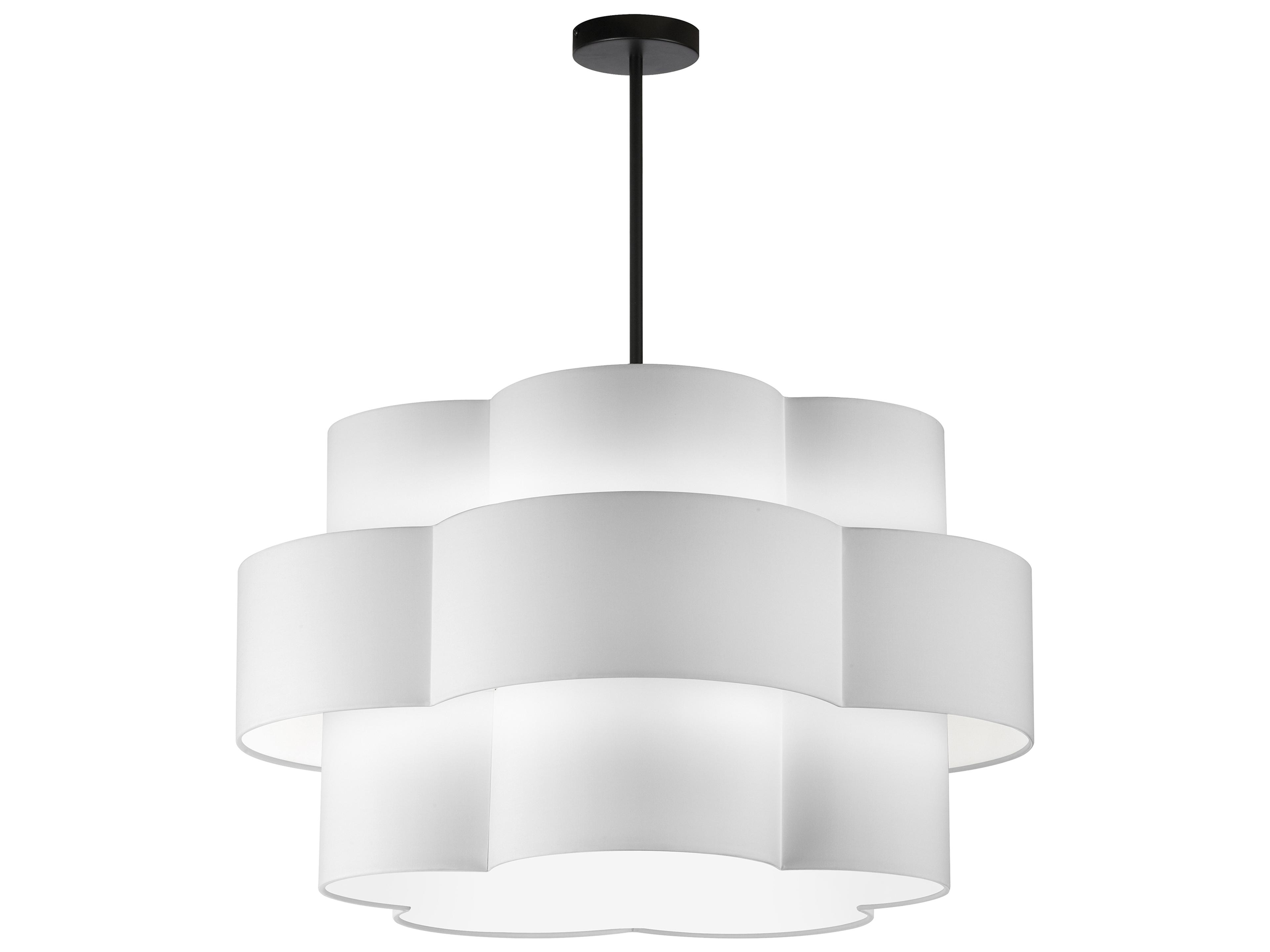 Dainolite Phlox 4-Light Matte Black White Tiered Pendant