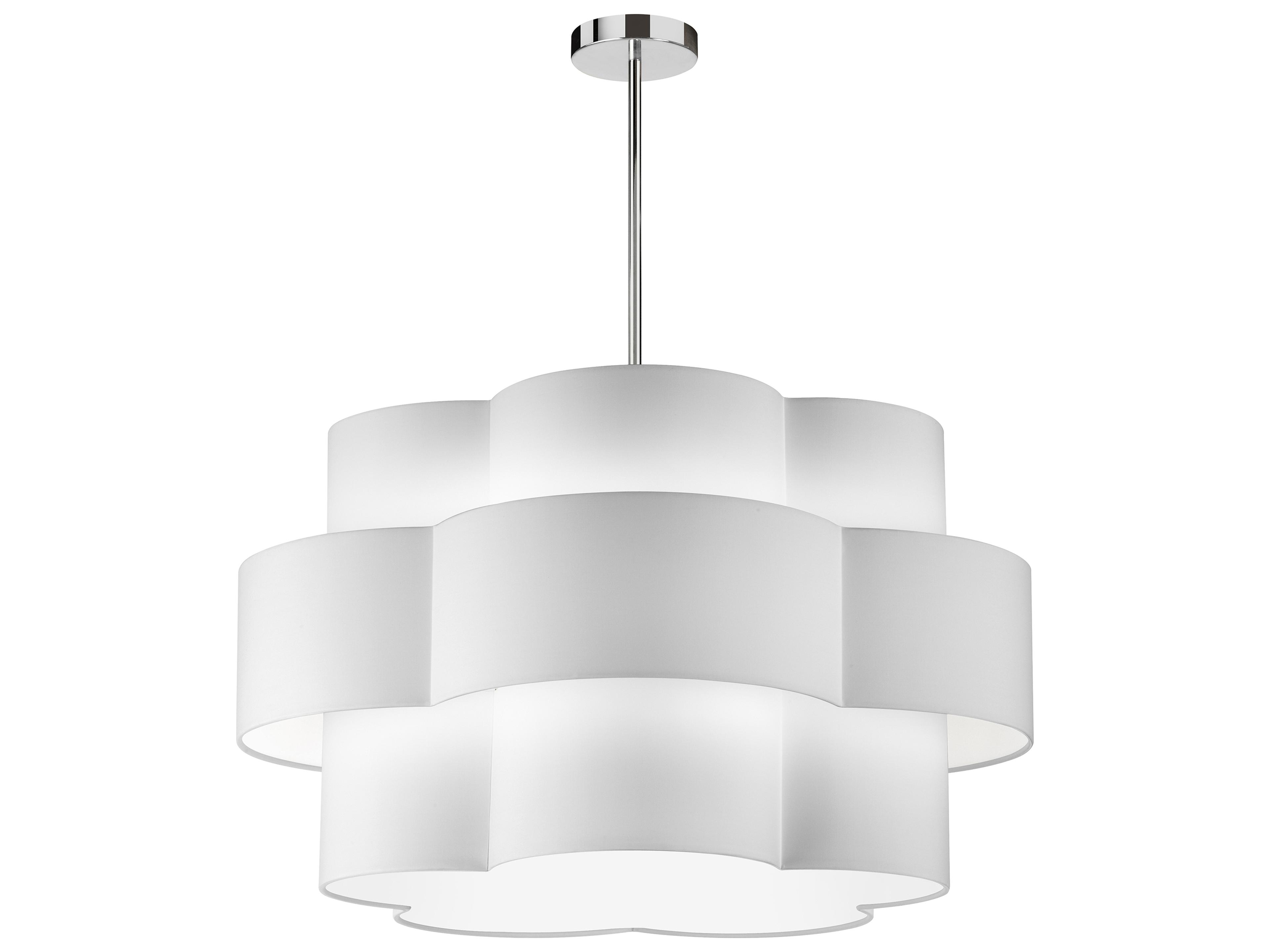 Dainolite Phlox 4-Light Polished Chrome White Tiered Pendant