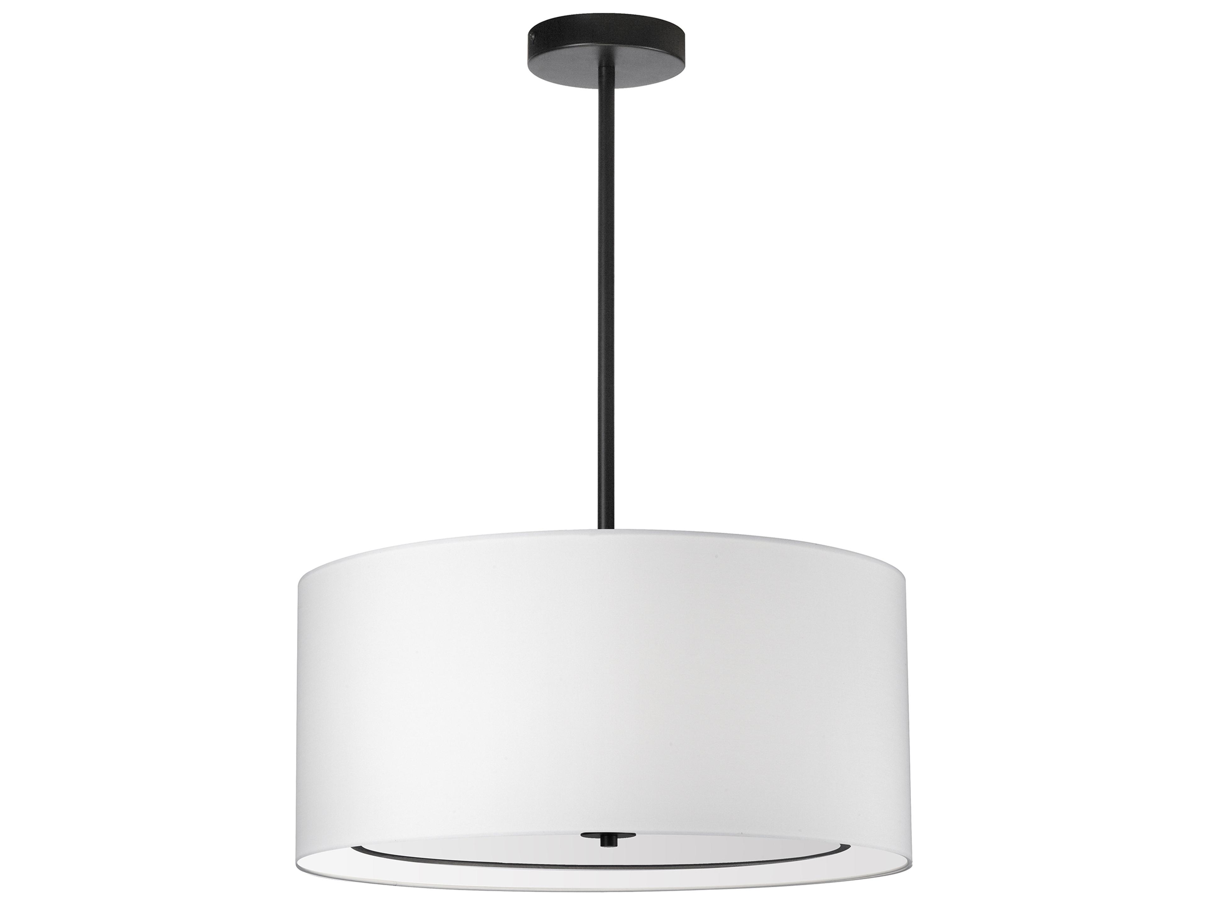 Dainolite Porscha 4-Light Matte Black White Drum Pendant