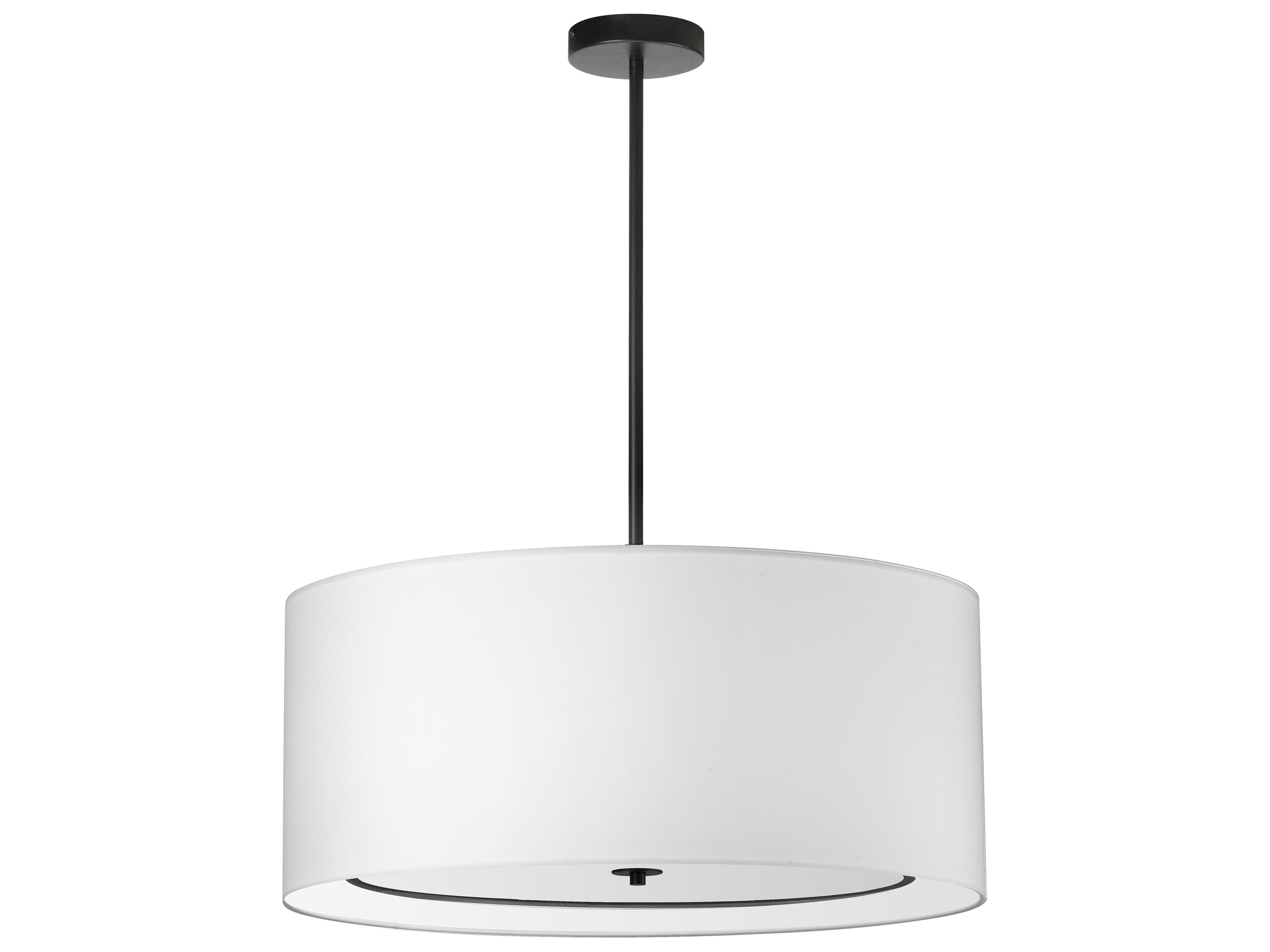 Dainolite Porscha 4-Light Matte Black White Drum Pendant