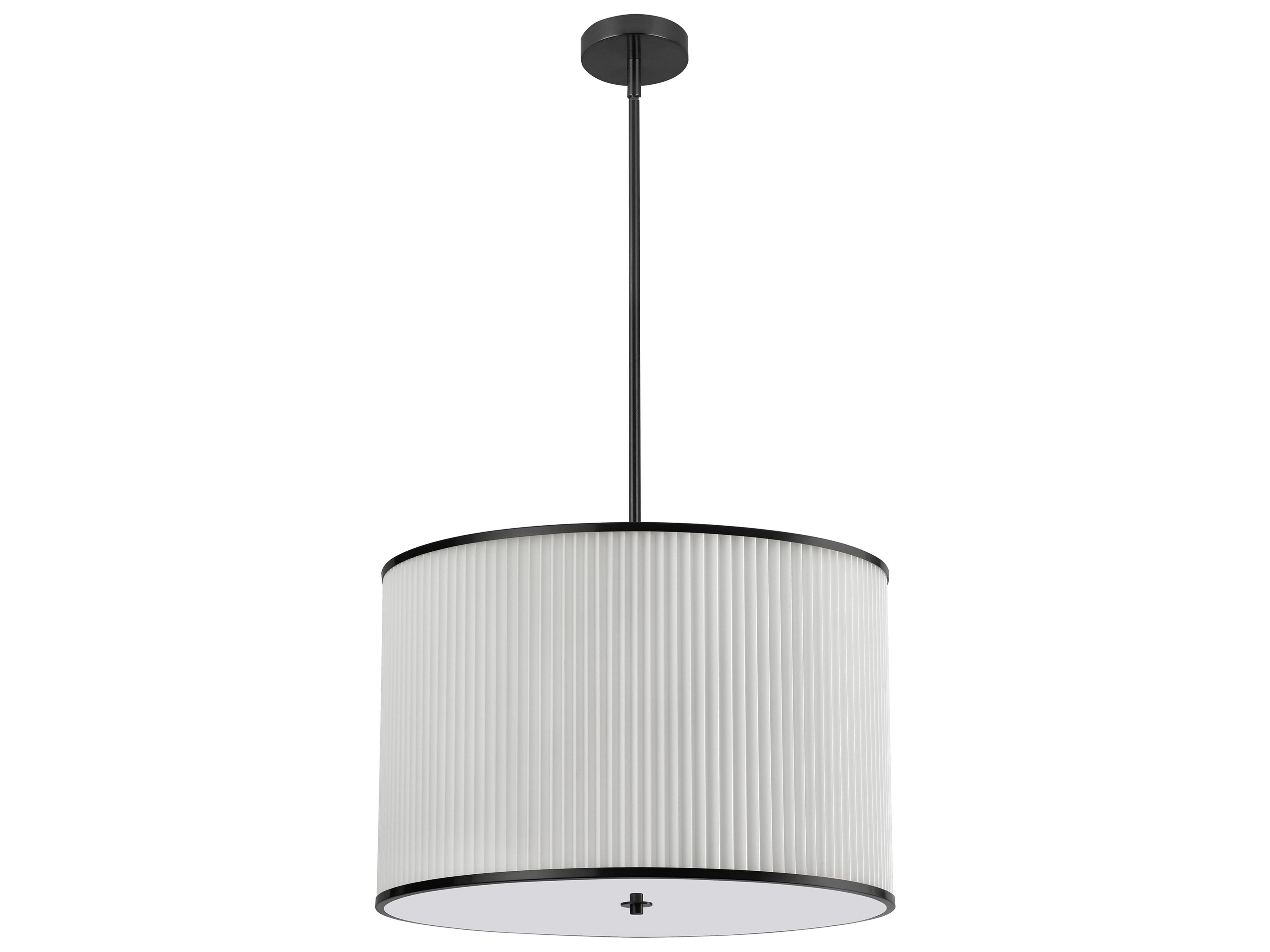 Dainolite Prudy 4-Light Matte Black Drum Pendant
