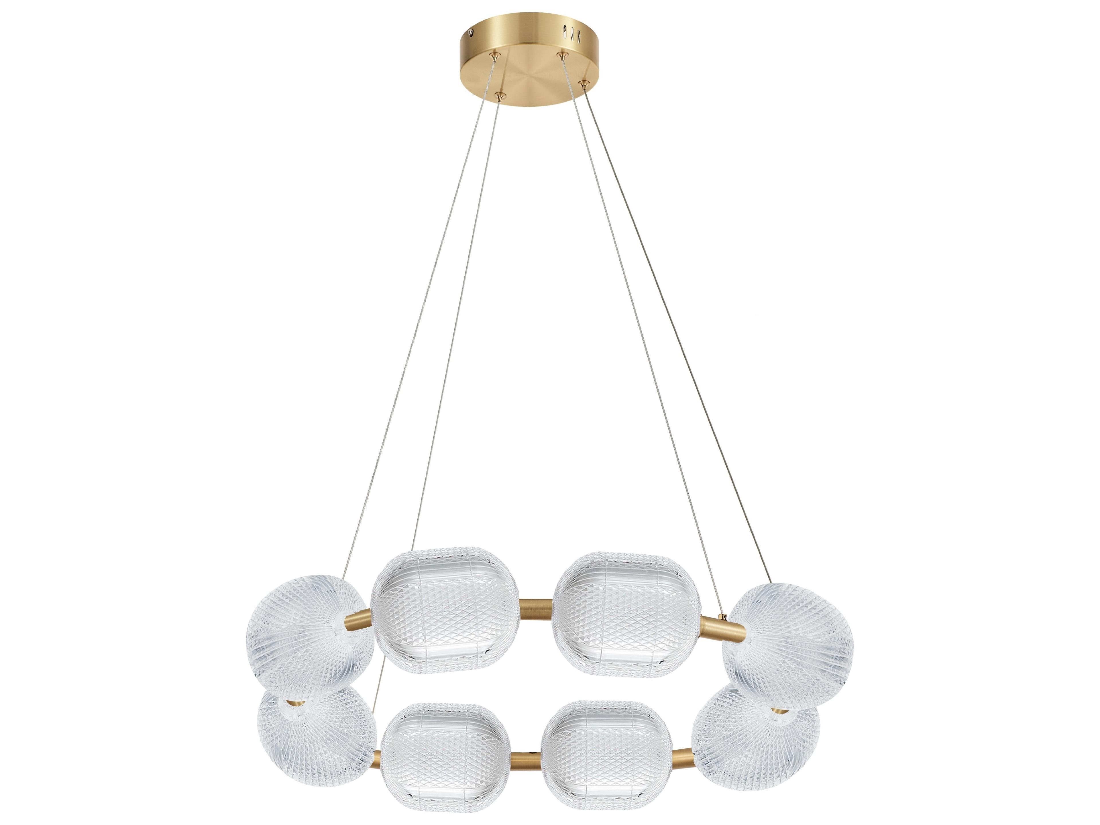 Dainolite Peri 8-Light Aged Brass Geometric Round Chandelier