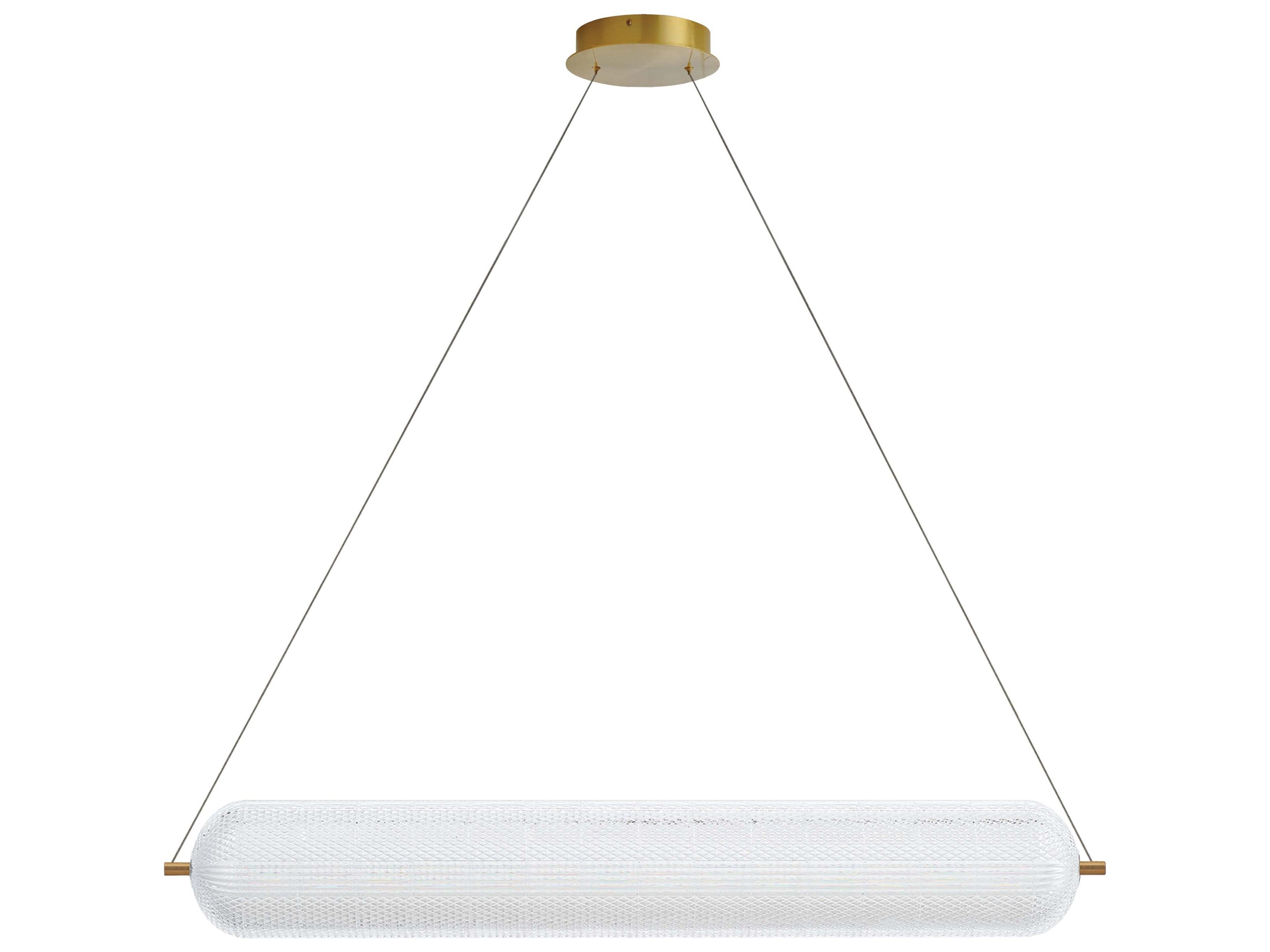 Dainolite Peri 1-Light Aged Brass Cylinder Linear Island Pendant