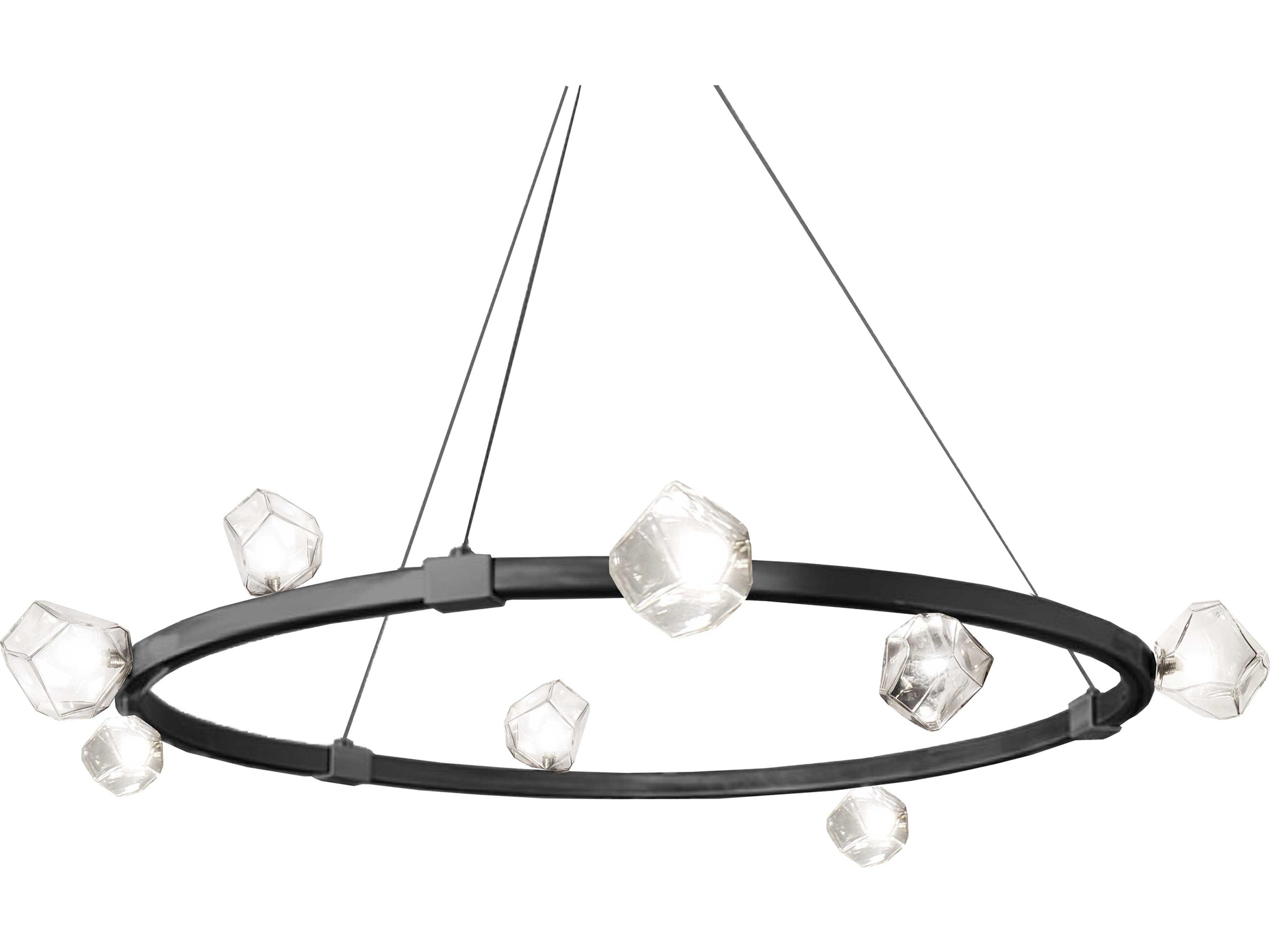 Dainolite Pearlene 12-Light Matte Black Geometric Round Chandelier