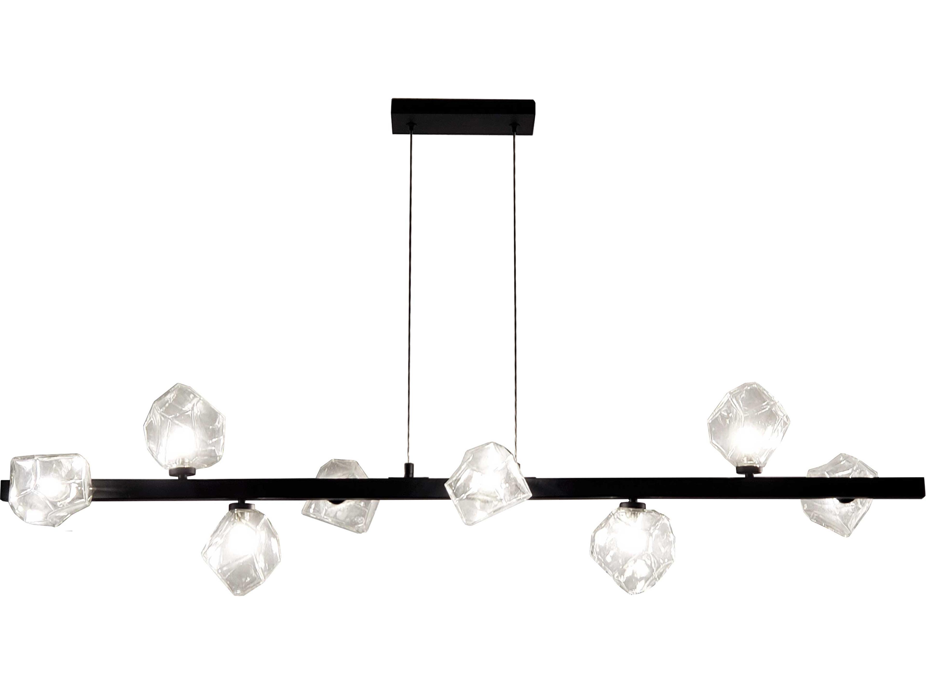 Dainolite Pearlene 8-Light Matte Black Geometric Island Pendant