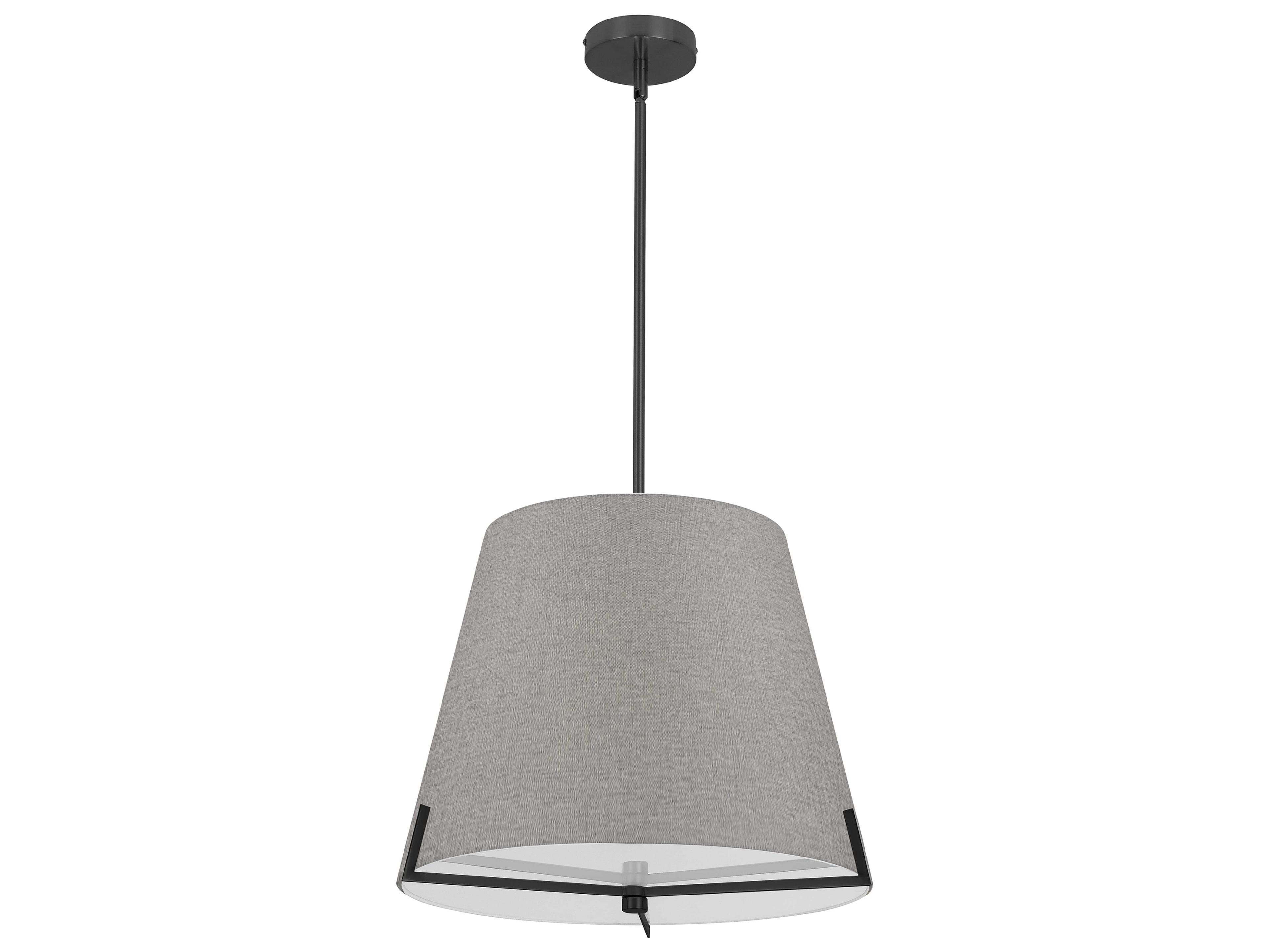 Dainolite Preston 4-Light Grey Matte Black Drum Pendant