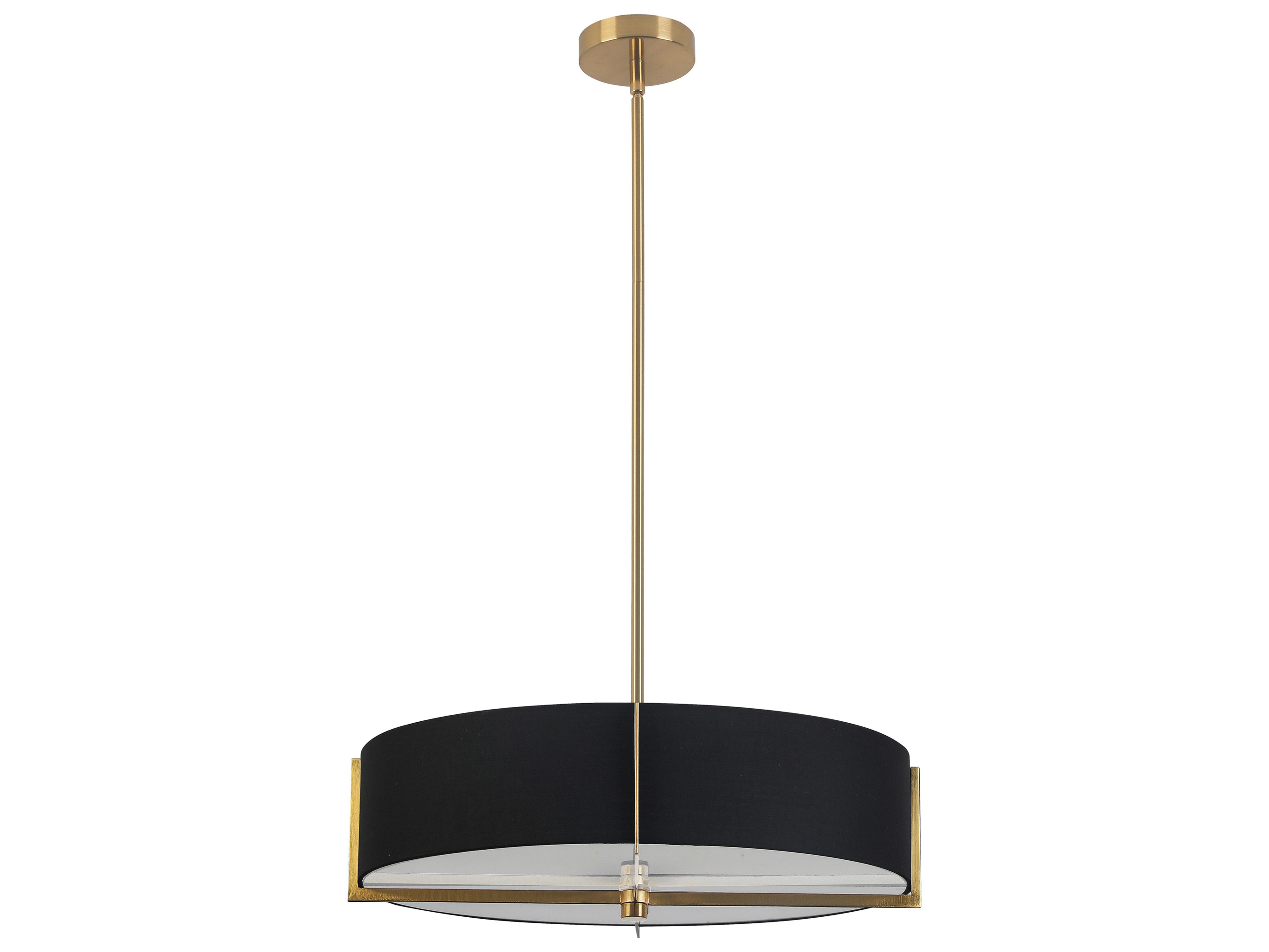 Dainolite Preston 4-Light Black Aged Brass Round Pendant