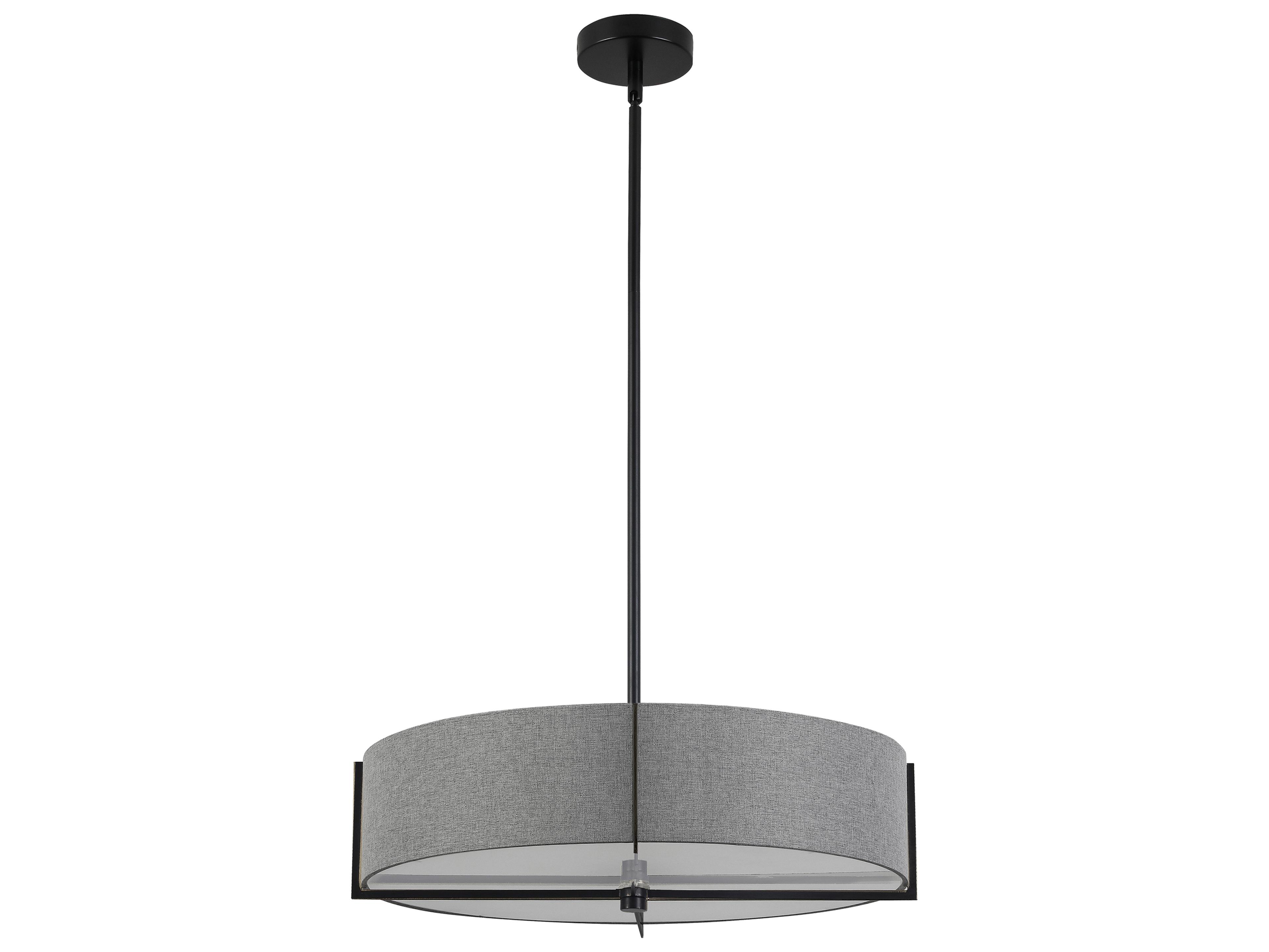 Dainolite Preston 4-Light Grey Matte Black Round Pendant