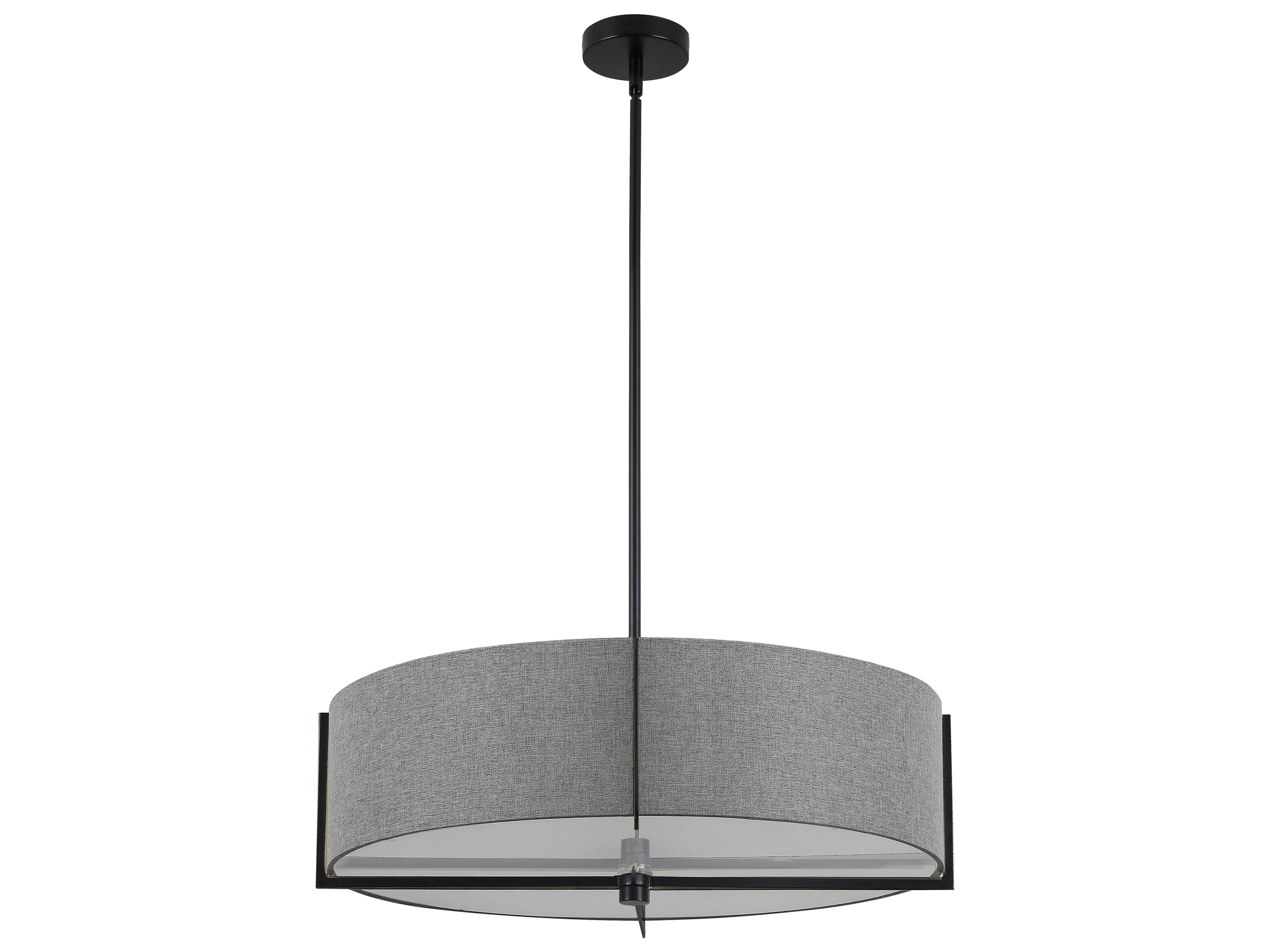 Dainolite Preston 4-Light Grey Matte Black Round Pendant
