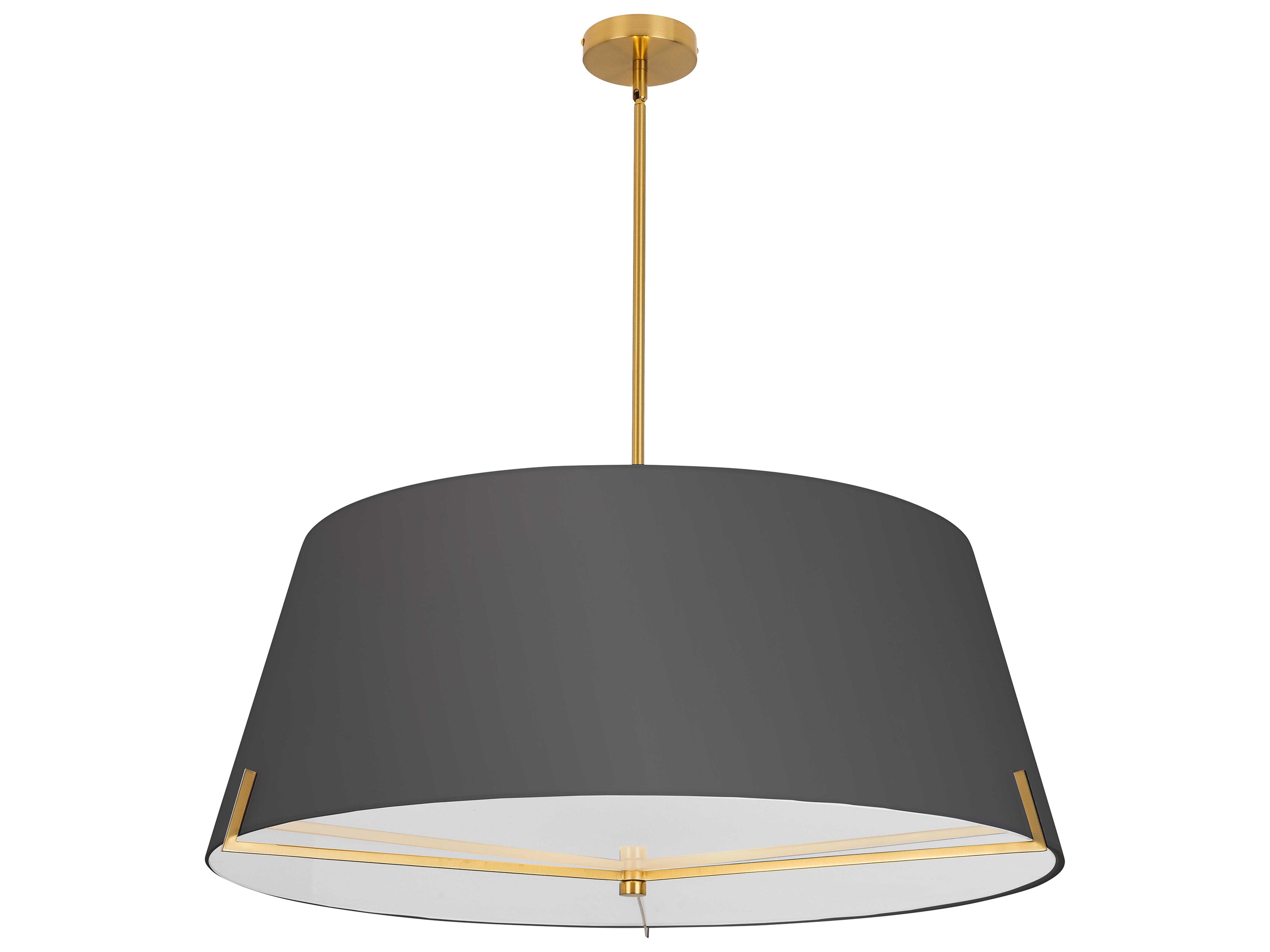 Dainolite Preston 4-Light Black Aged Brass Drum Pendant