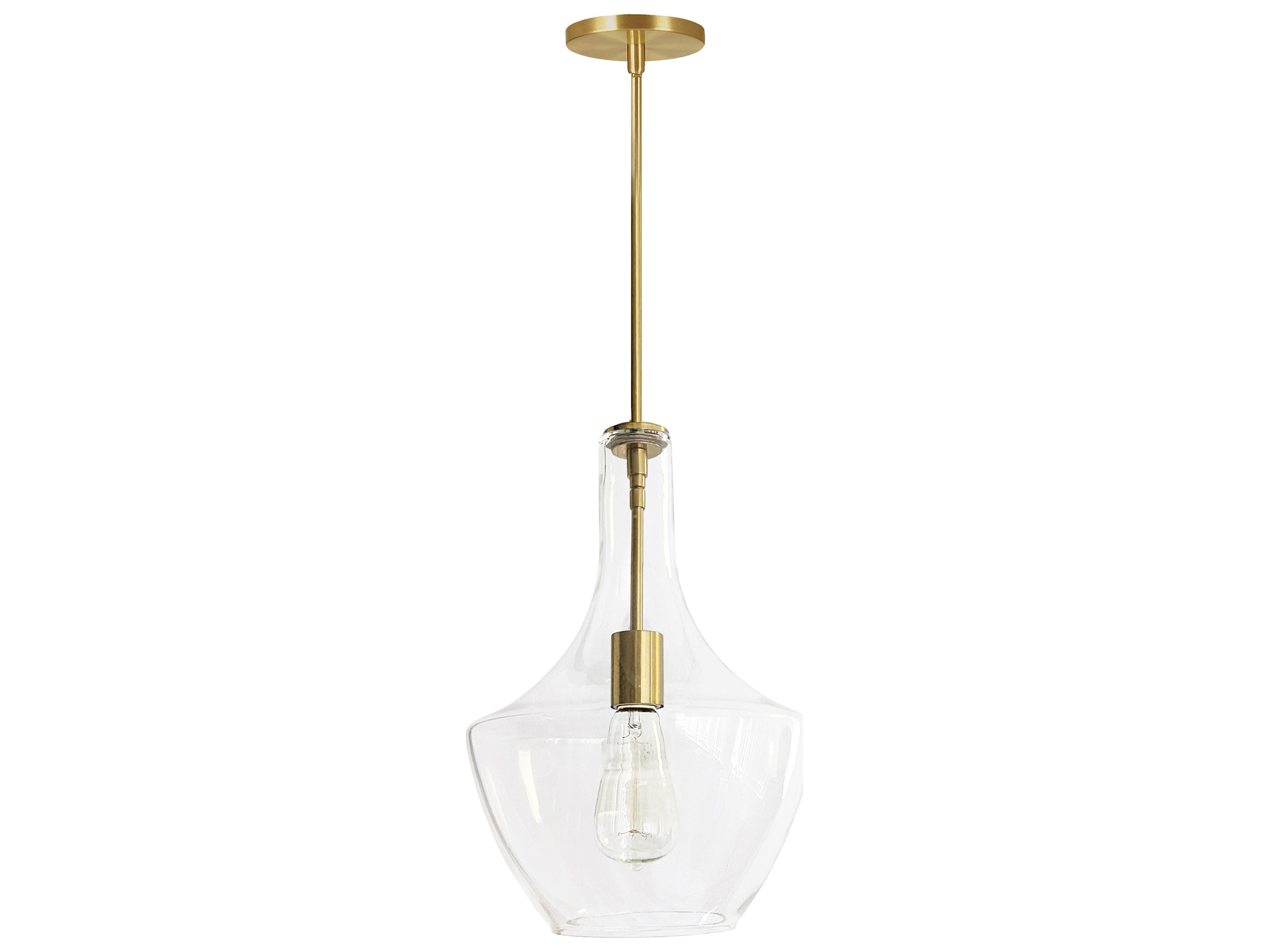 Dainolite Petalite 1-Light Aged Brass Mini Pendant