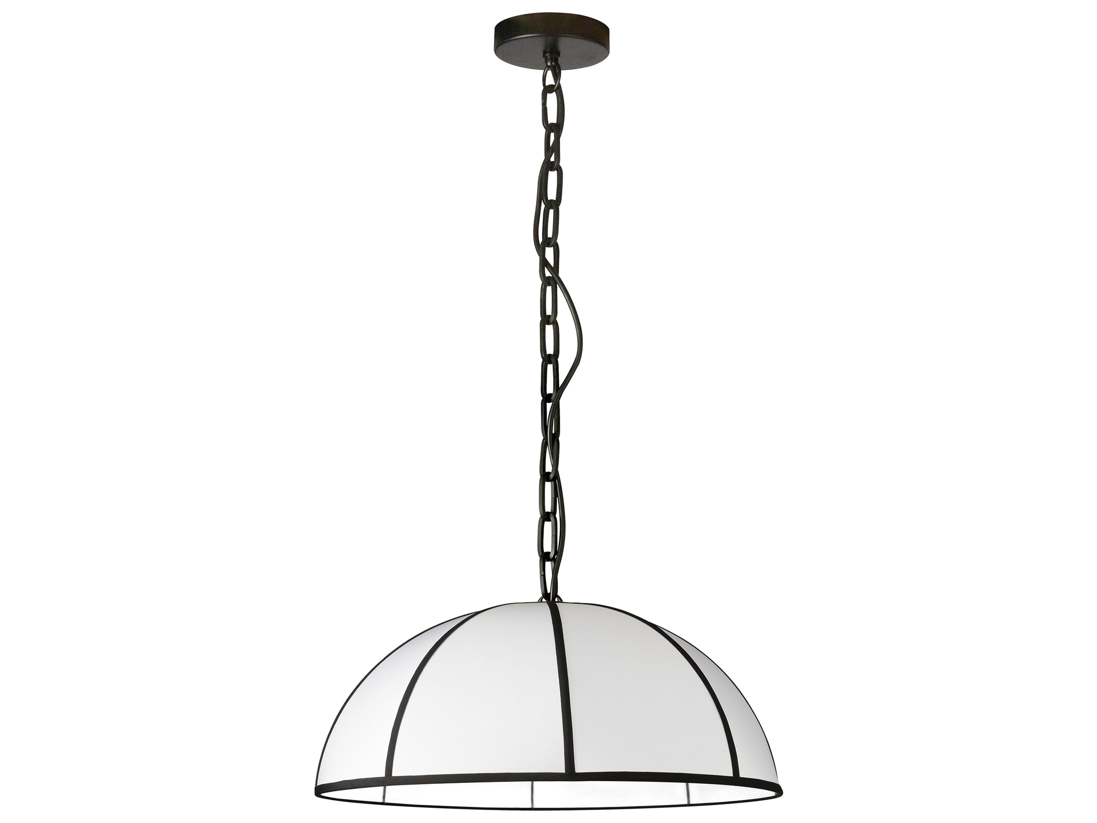 Dainolite Portobello 1-Light Matte Black Dome Pendant