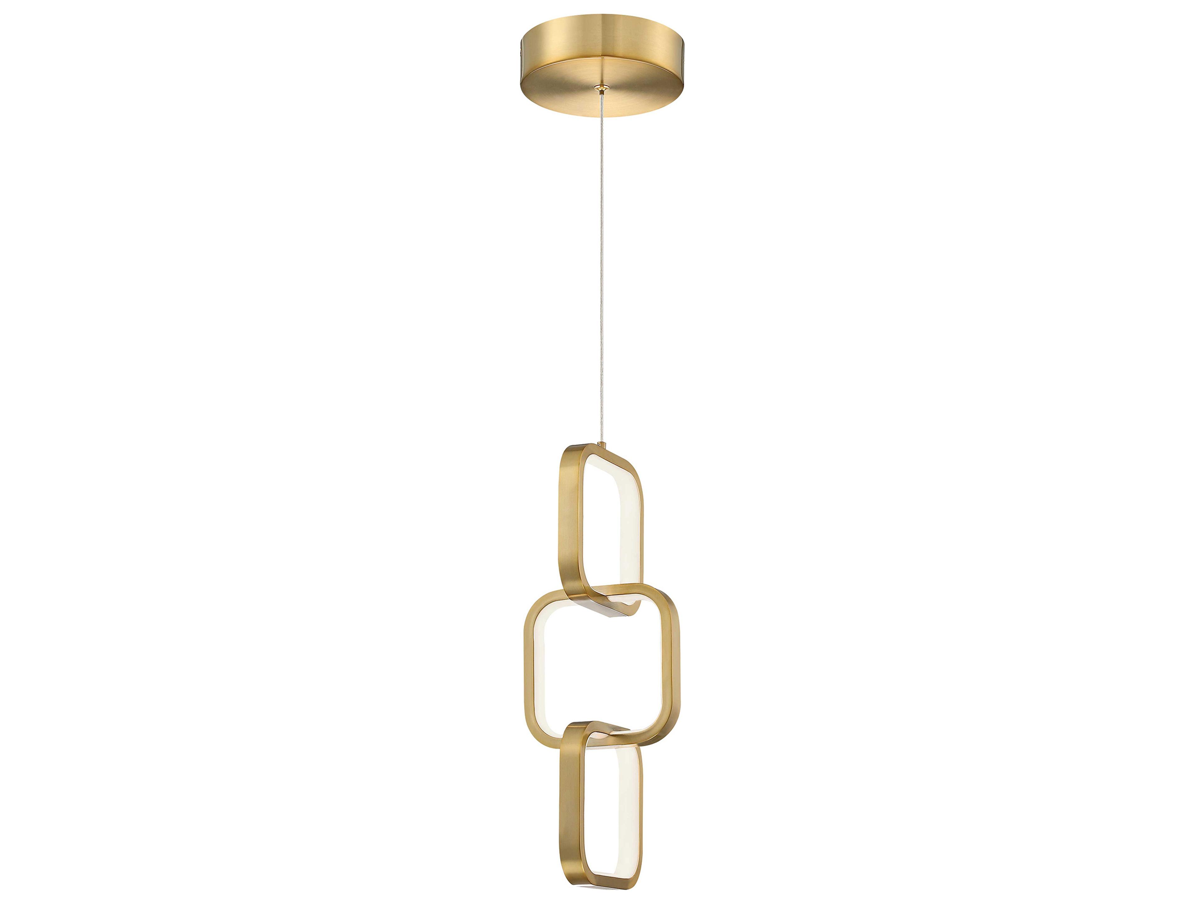 Dainolite Patsy 1-Light Aged Brass White Geometric Mini Pendant