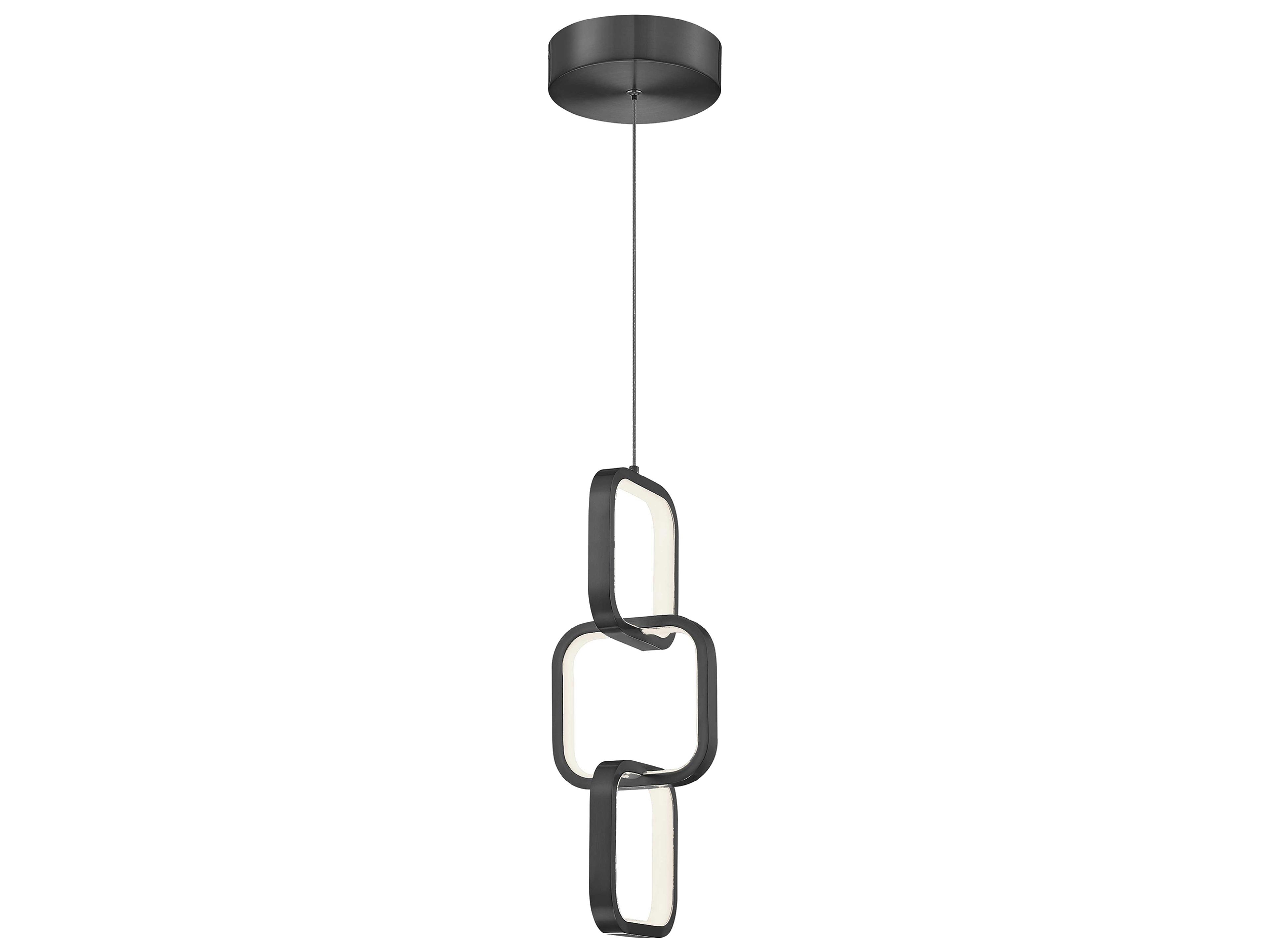 Dainolite Patsy 1-Light Matte Black White Geometric Mini Pendant