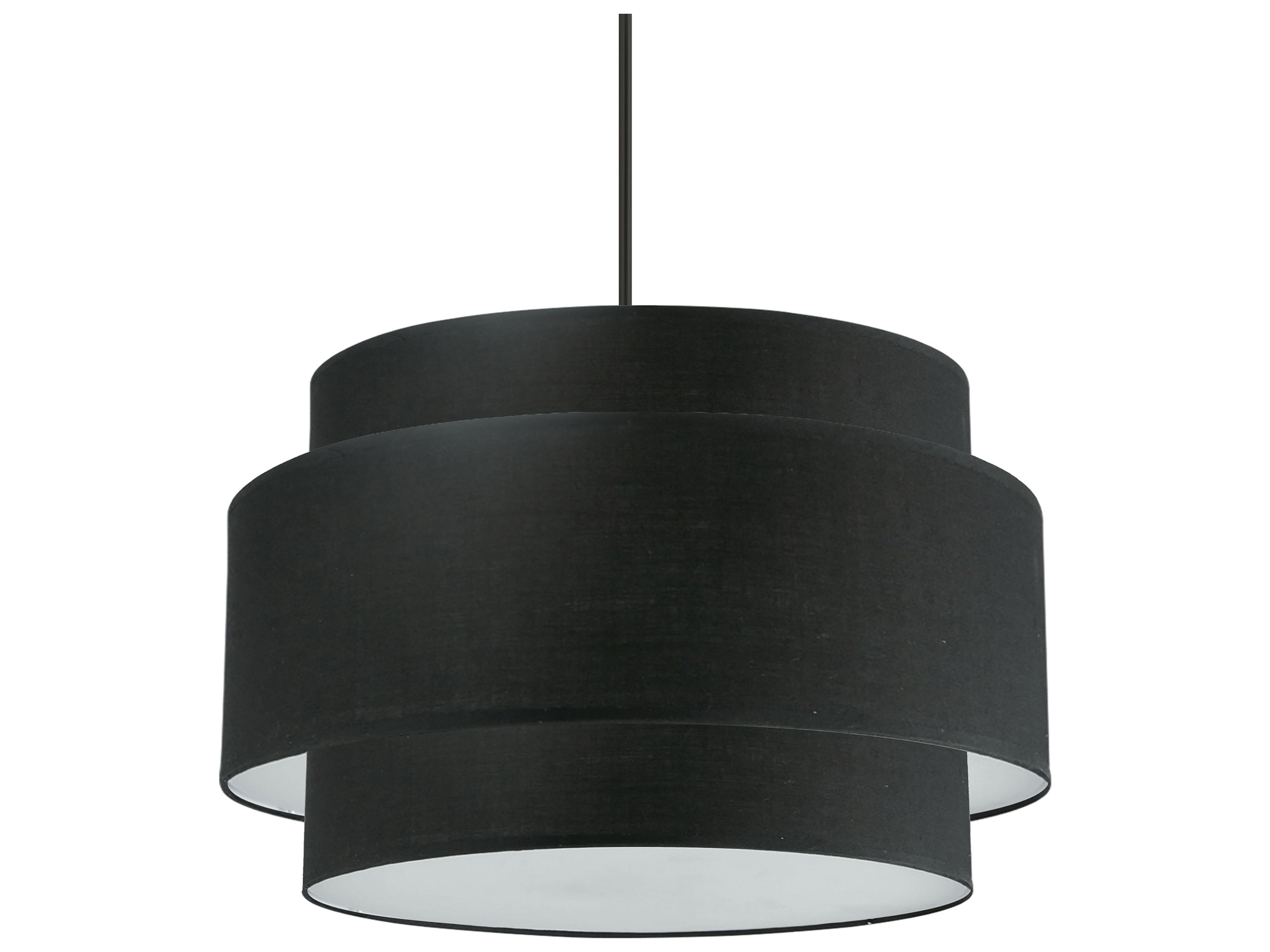 Dainolite Priya 4-Light Matte Black Drum Tiered Pendant