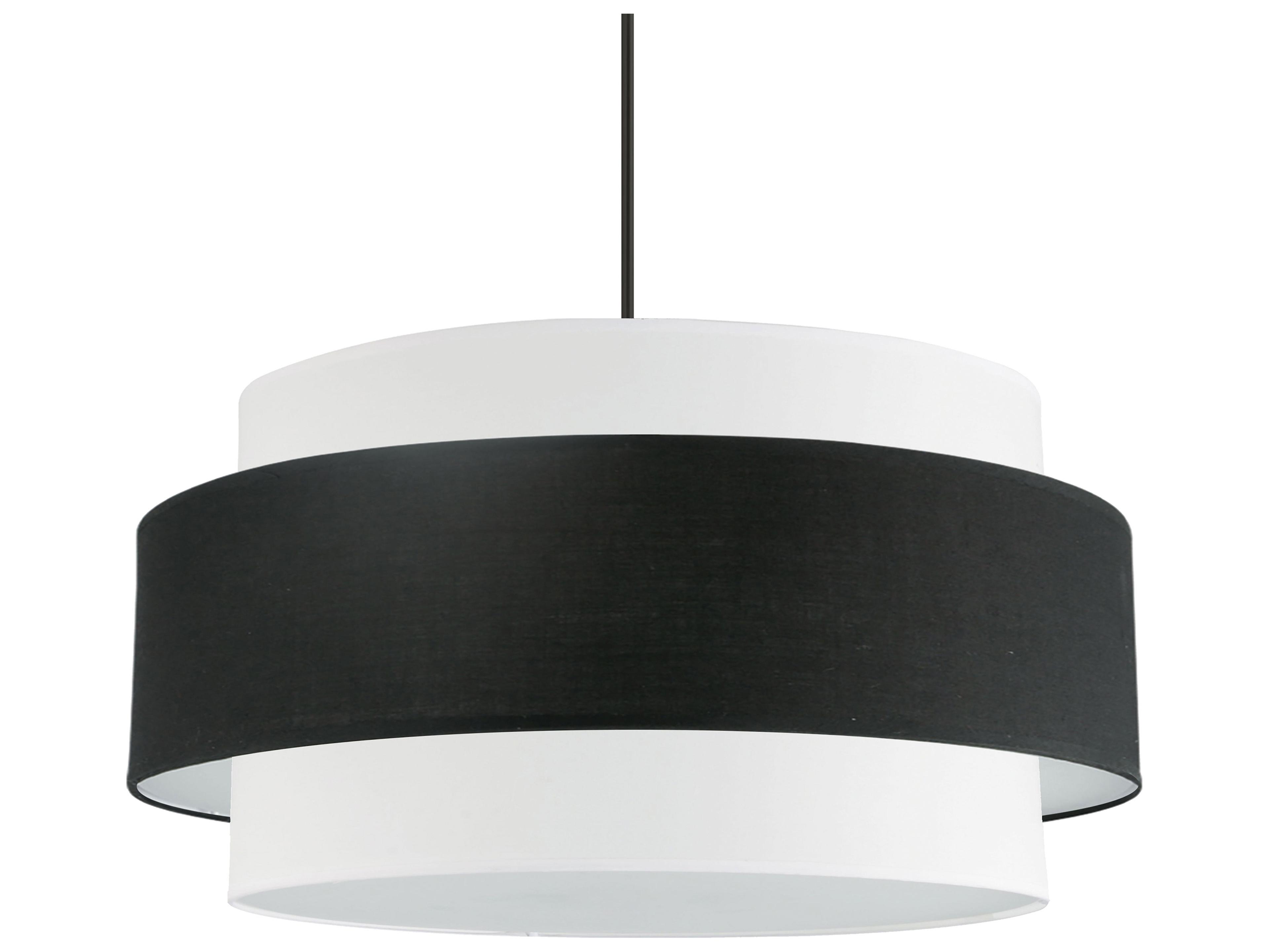 Dainolite Priya 4-Light Matte Black Drum Tiered Pendant
