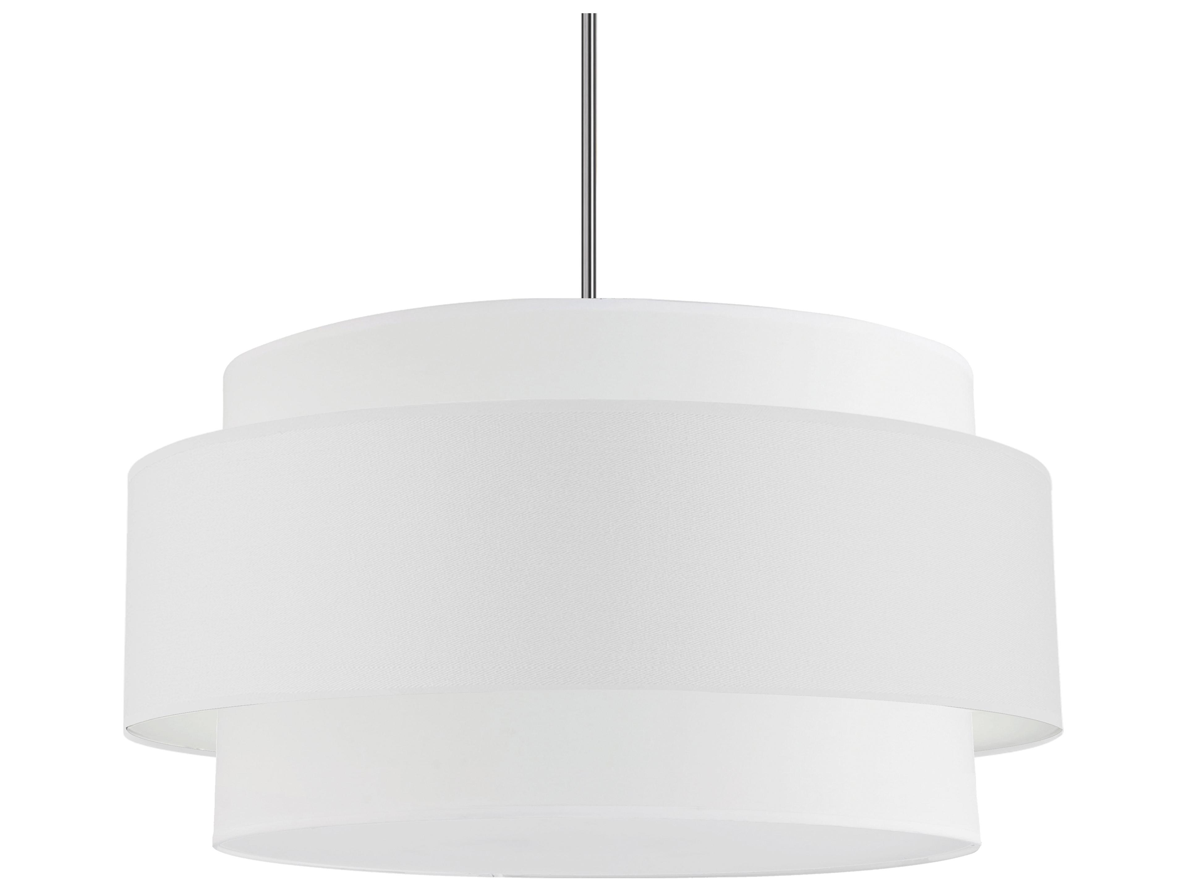 Dainolite Priya 4-Light Polished Chrome White Drum Tiered Pendant