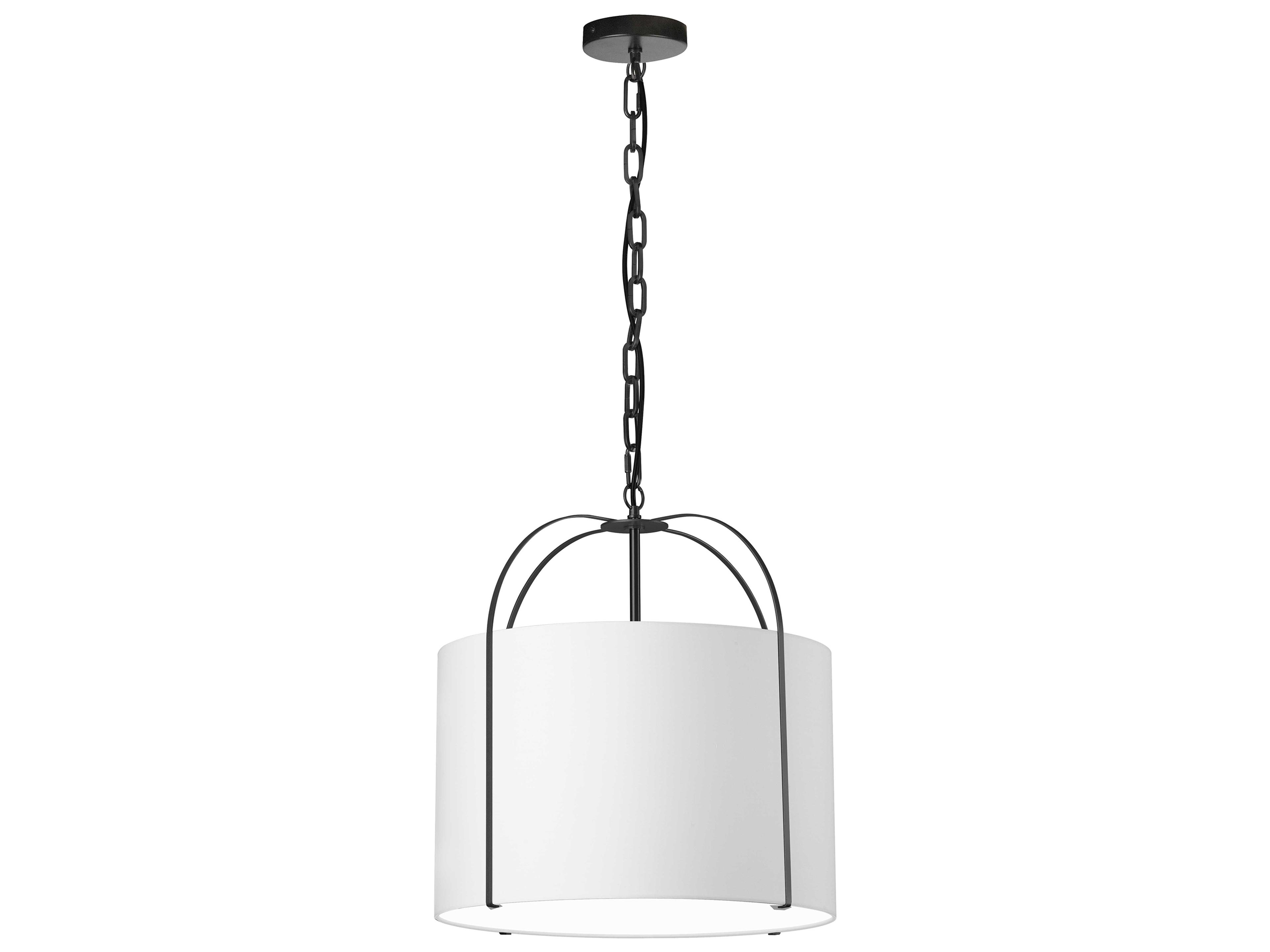 Dainolite Quincy 1-Light Matte Black Drum Pendant