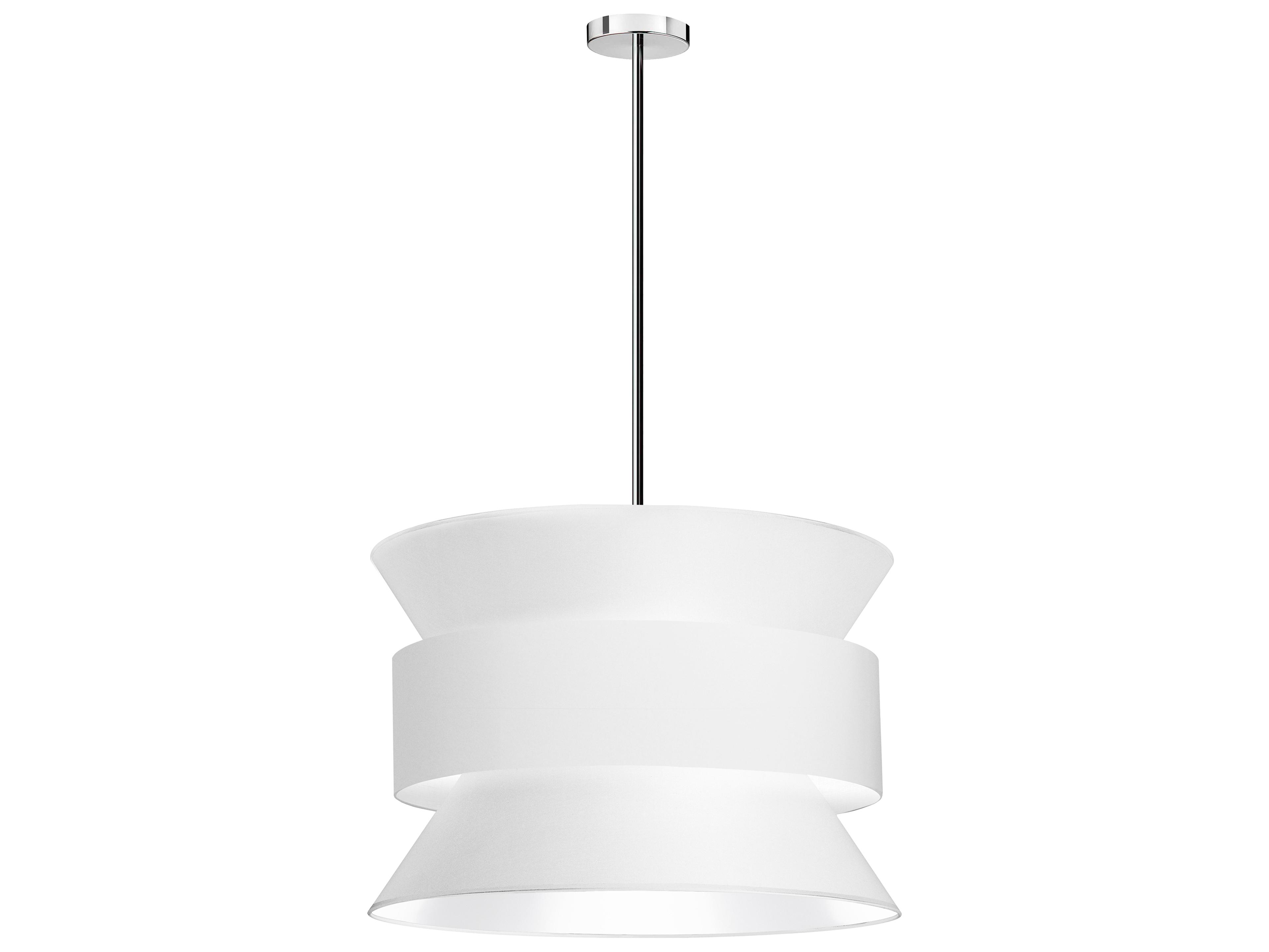 Dainolite Questa 4-Light Polished Chrome White Drum Pendant