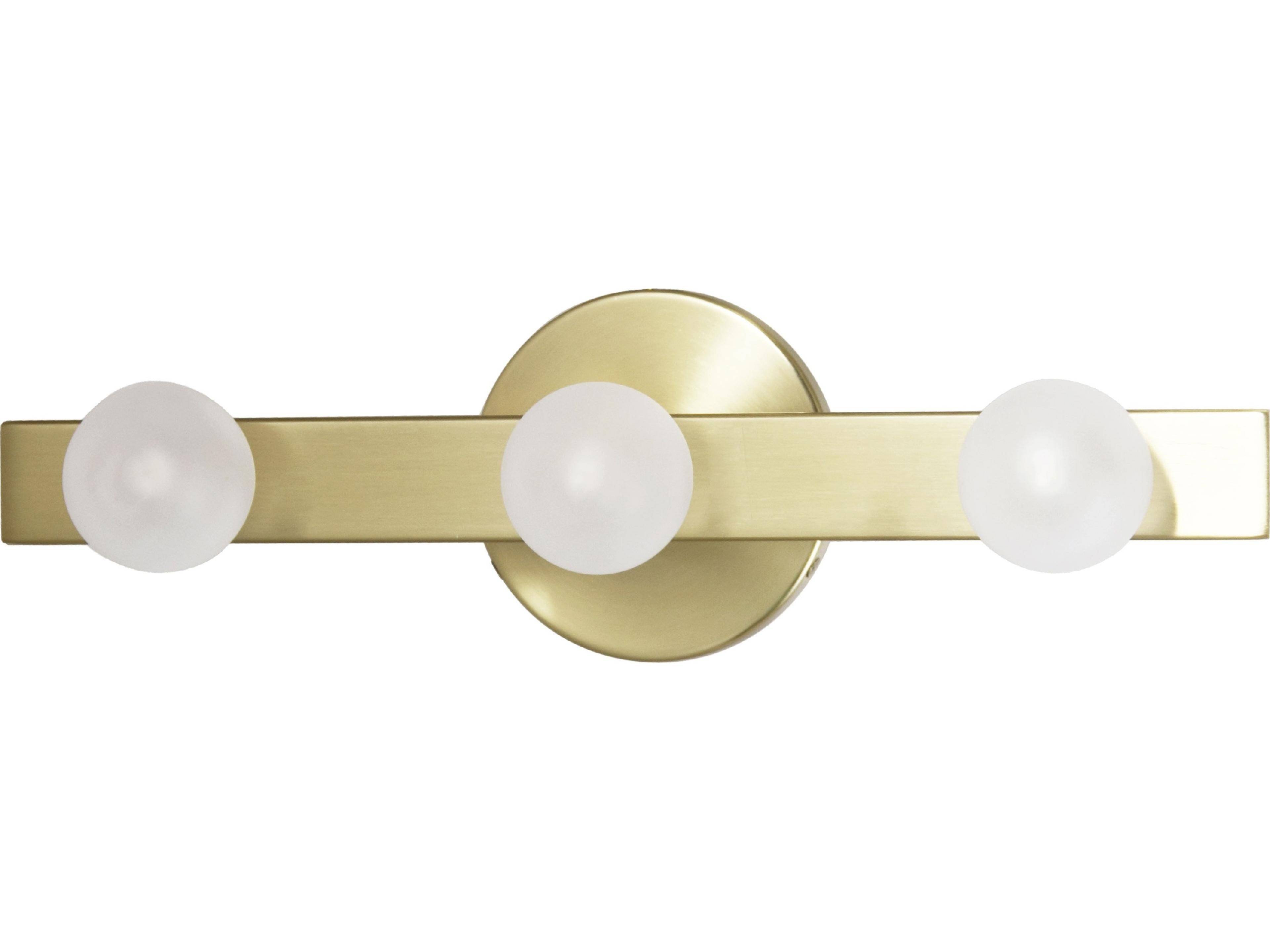 Dainolite Raleigh 3-Light Aged Brass Vanity Light