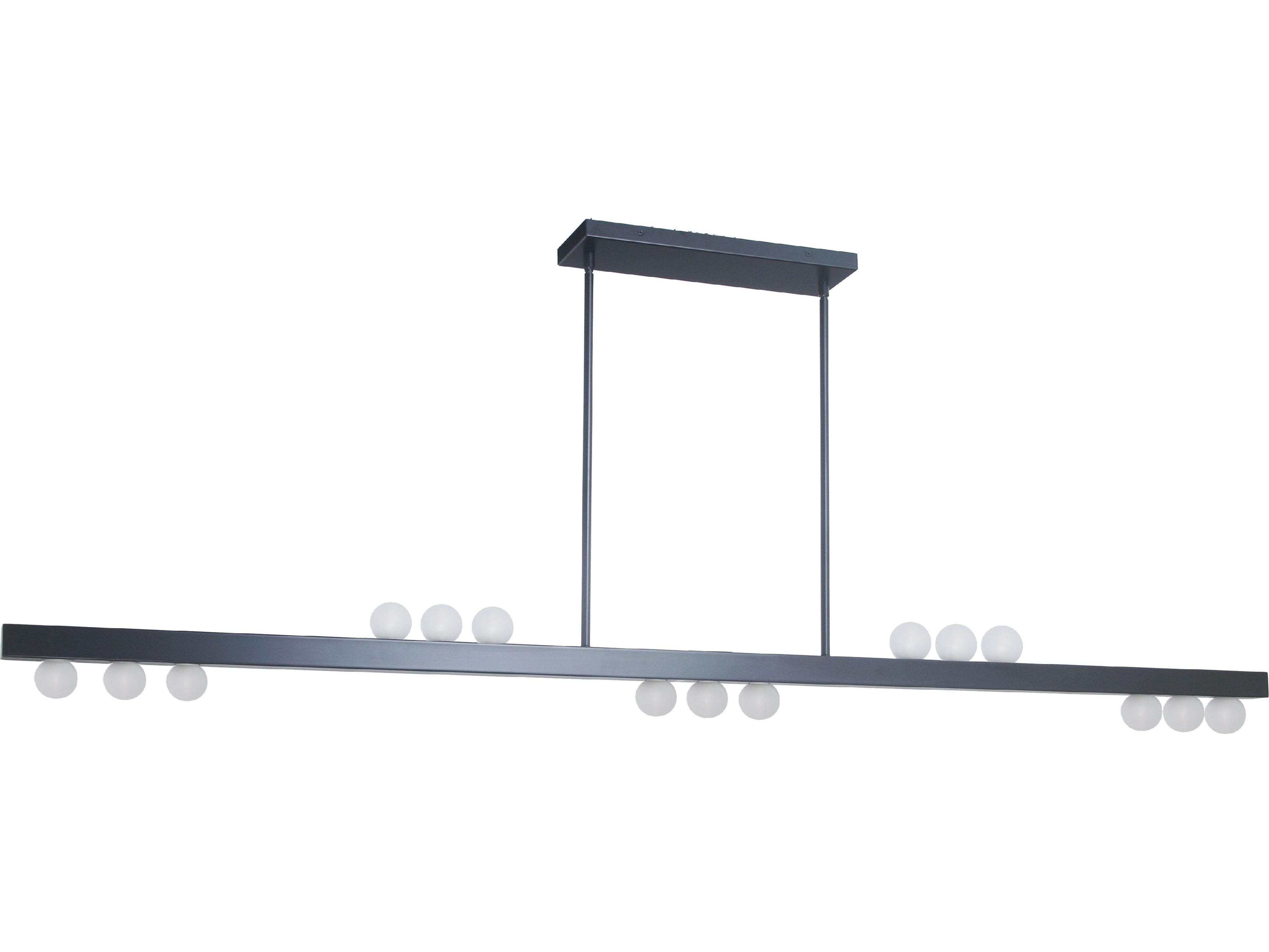 Dainolite Raleigh 15-Light Matte Black Linear Island Pendant