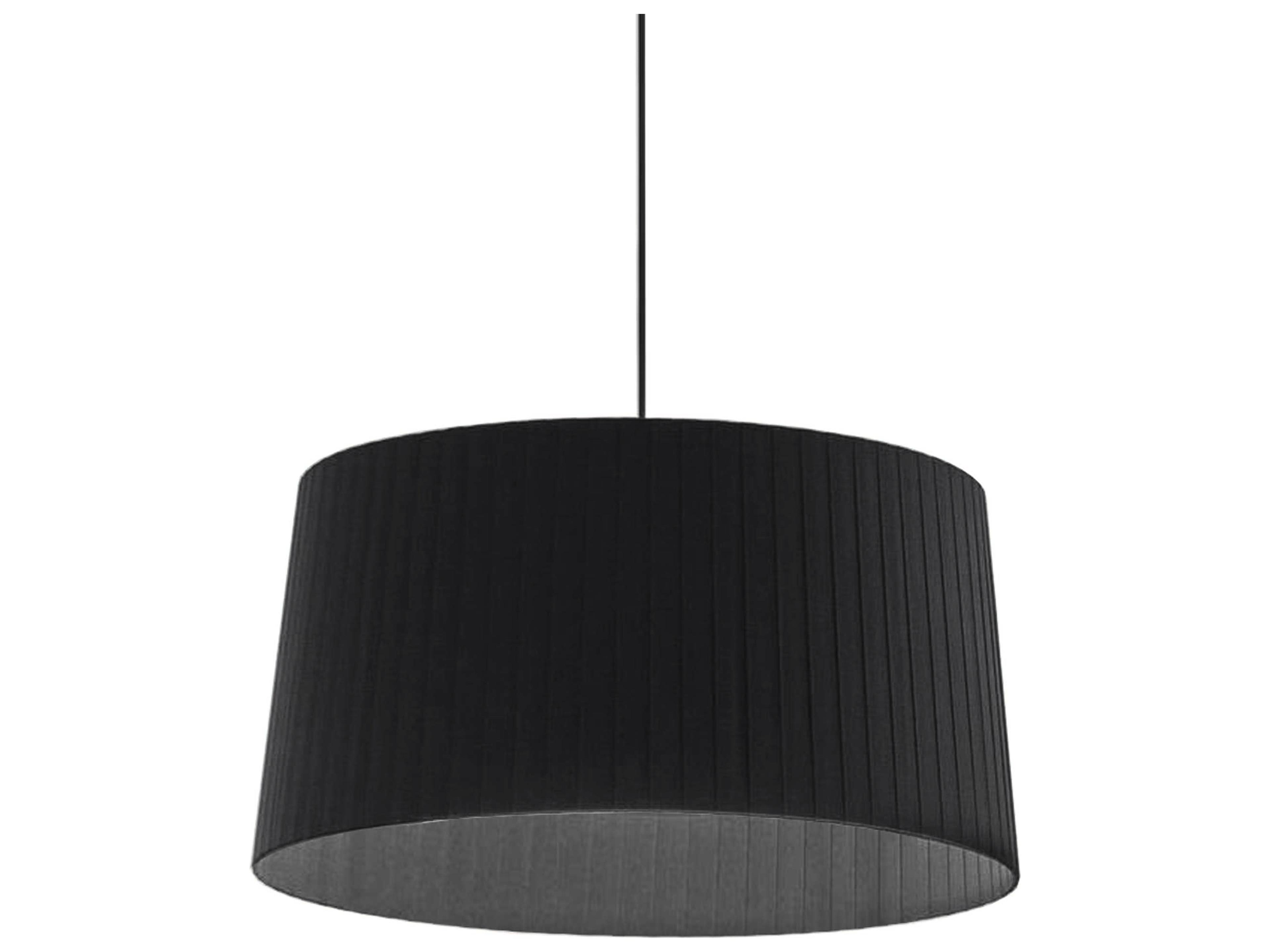 Dainolite Ramira 1-Light Matte Black Drum Pendant