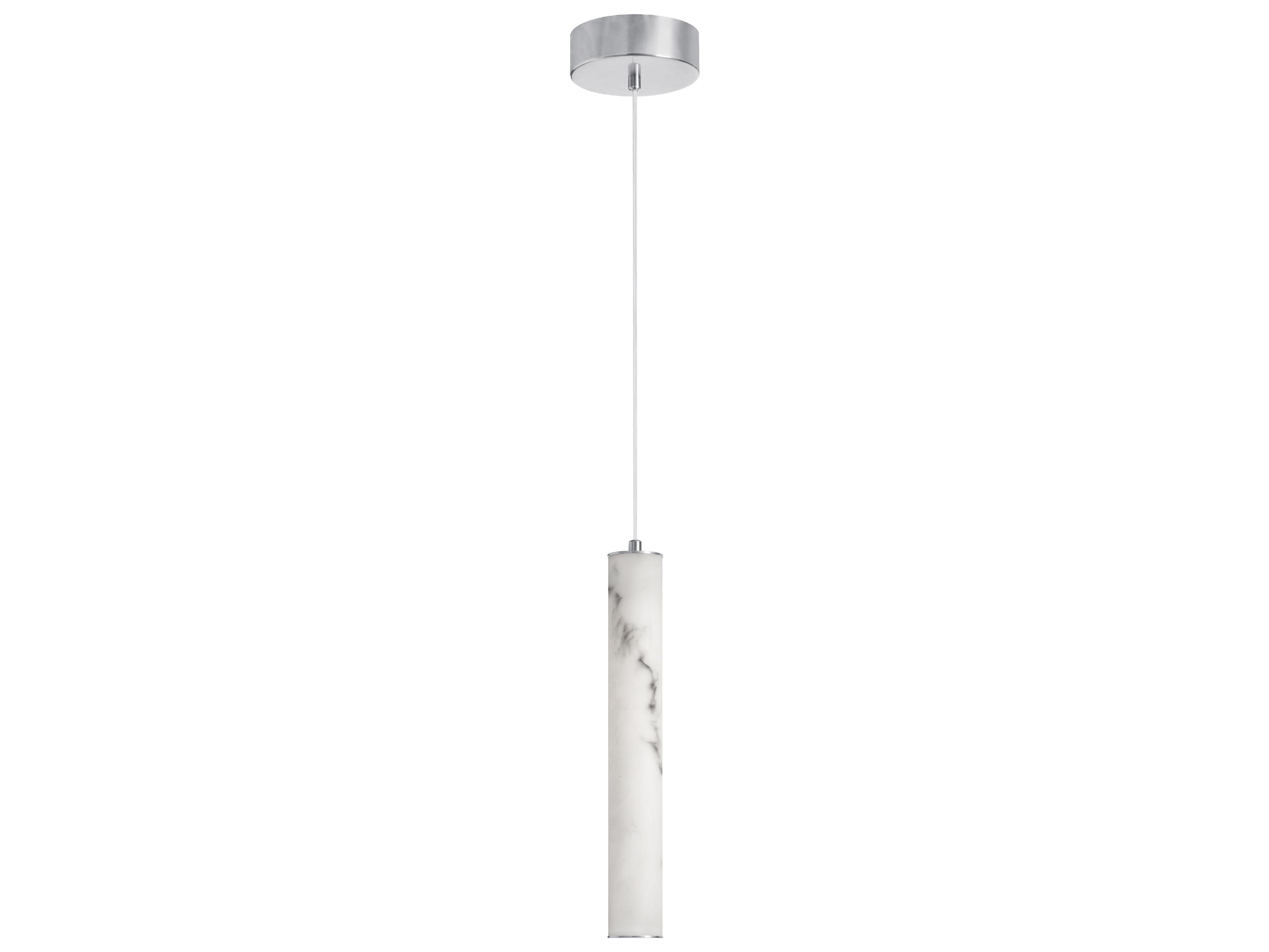 Dainolite Reuben 1-Light White Polished Chrome Cylinder Mini Pendant