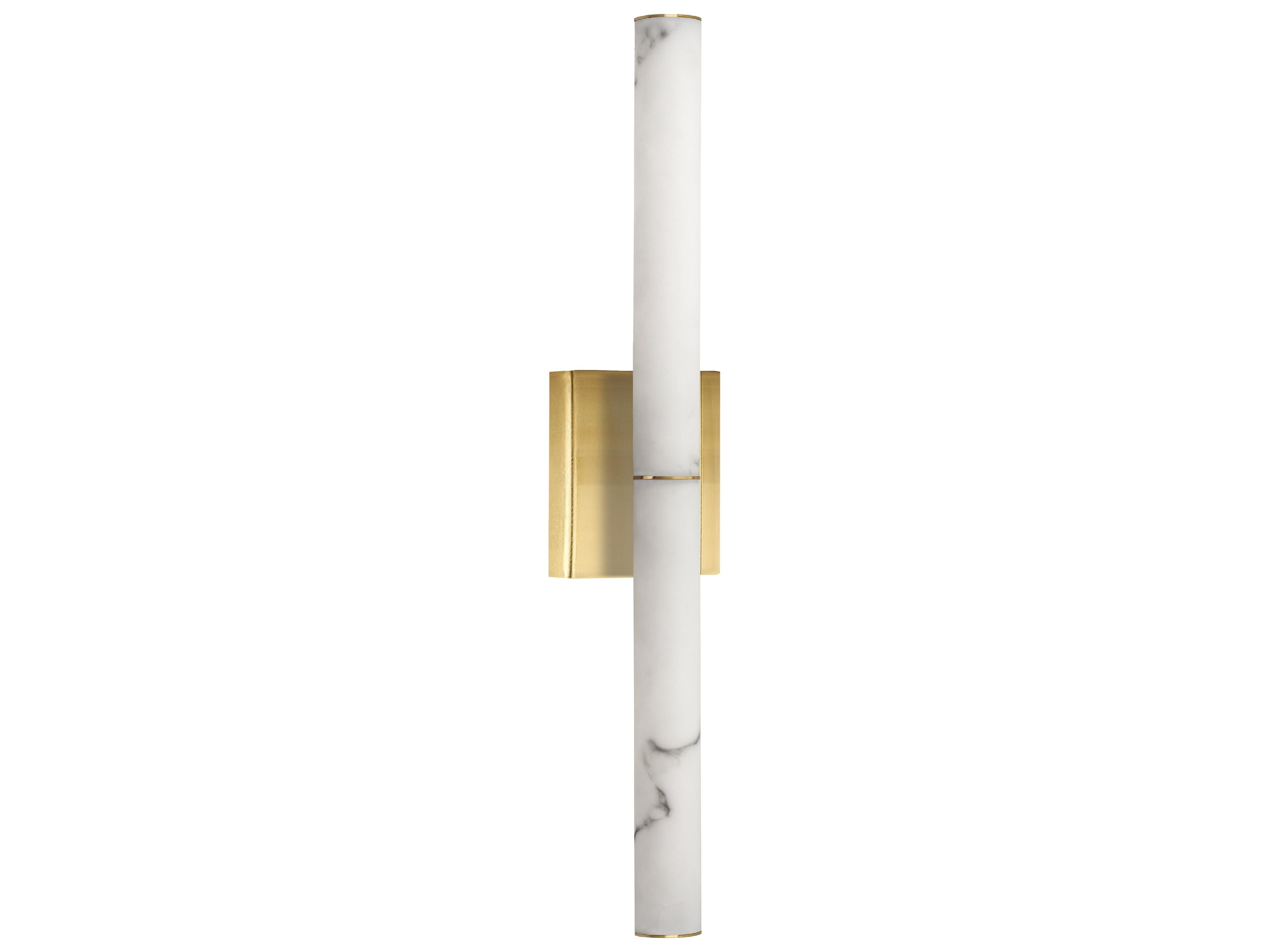 Dainolite Reuben 1-Light White Aged Brass Wall Sconce