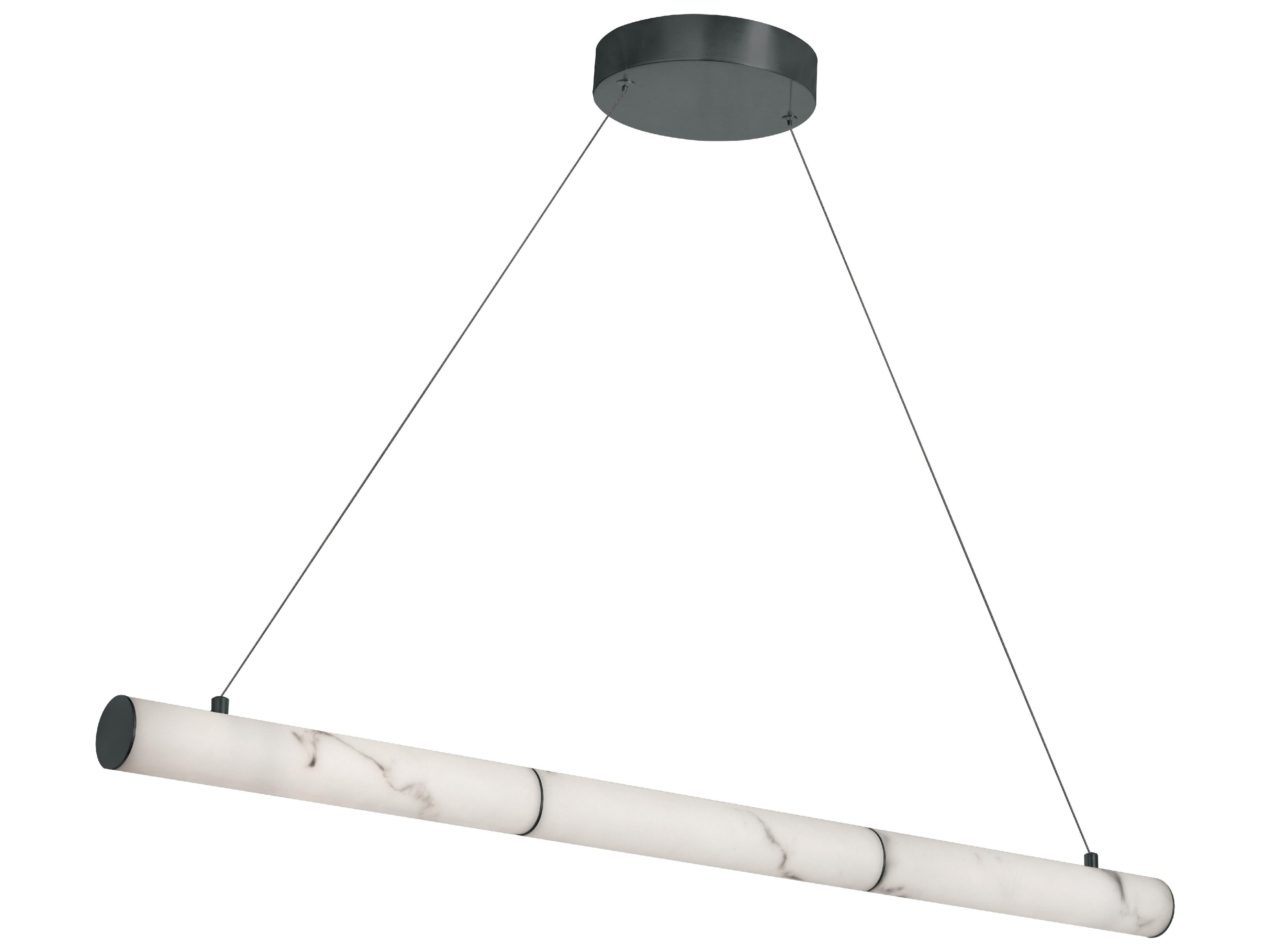 Dainolite Reuben 1-Light White Matte Black Cylinder Linear Island Pendant