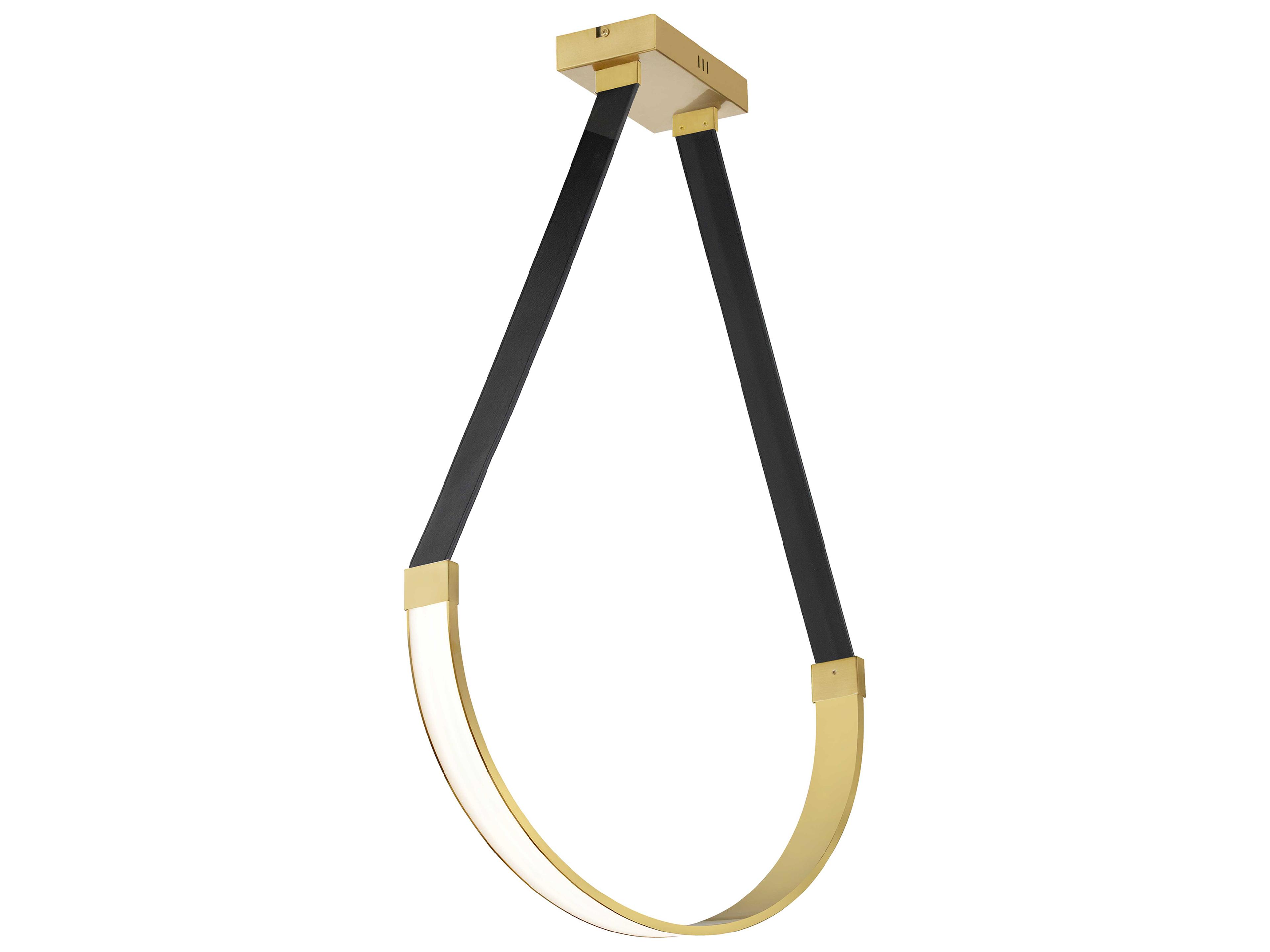 Dainolite Regan 1-Light Aged Brass Black White Linear Pendant