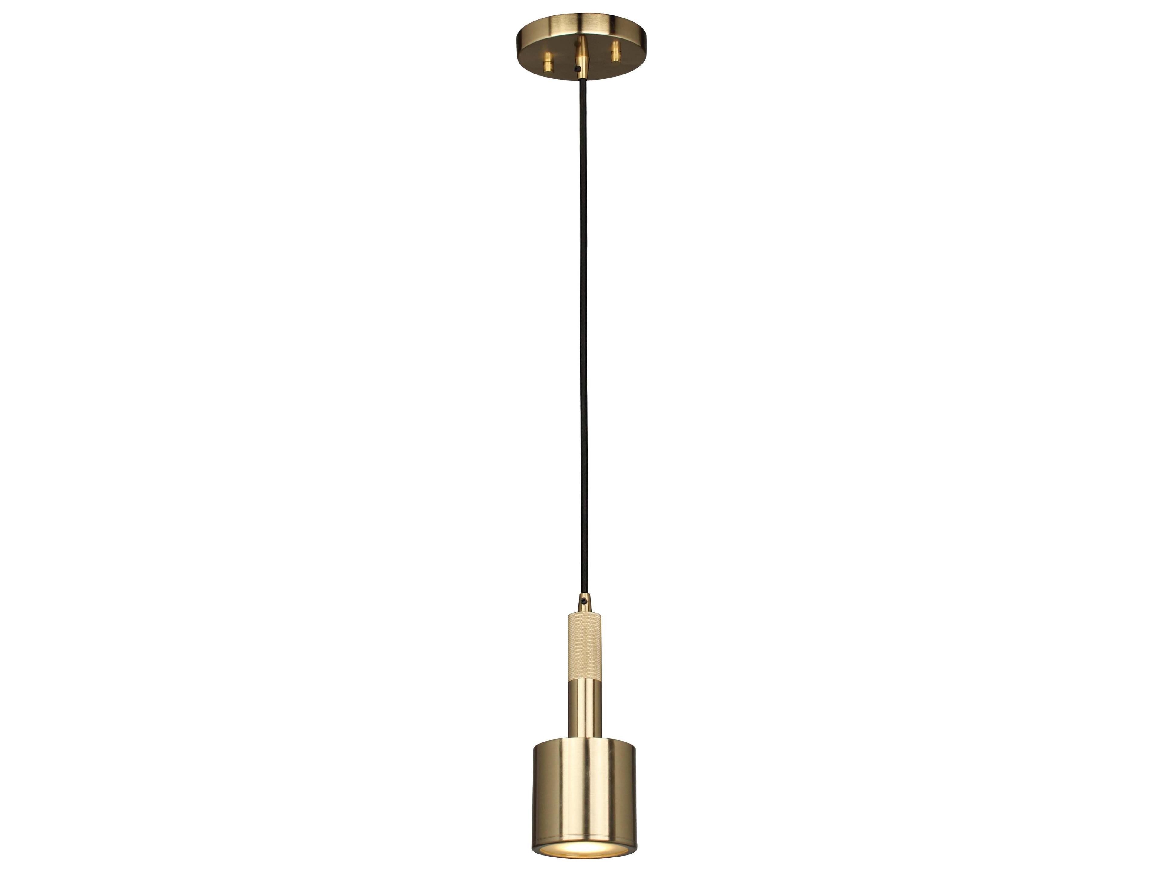 Dainolite Rhoswen 1-Light Aged Brass Cylinder Mini Pendant