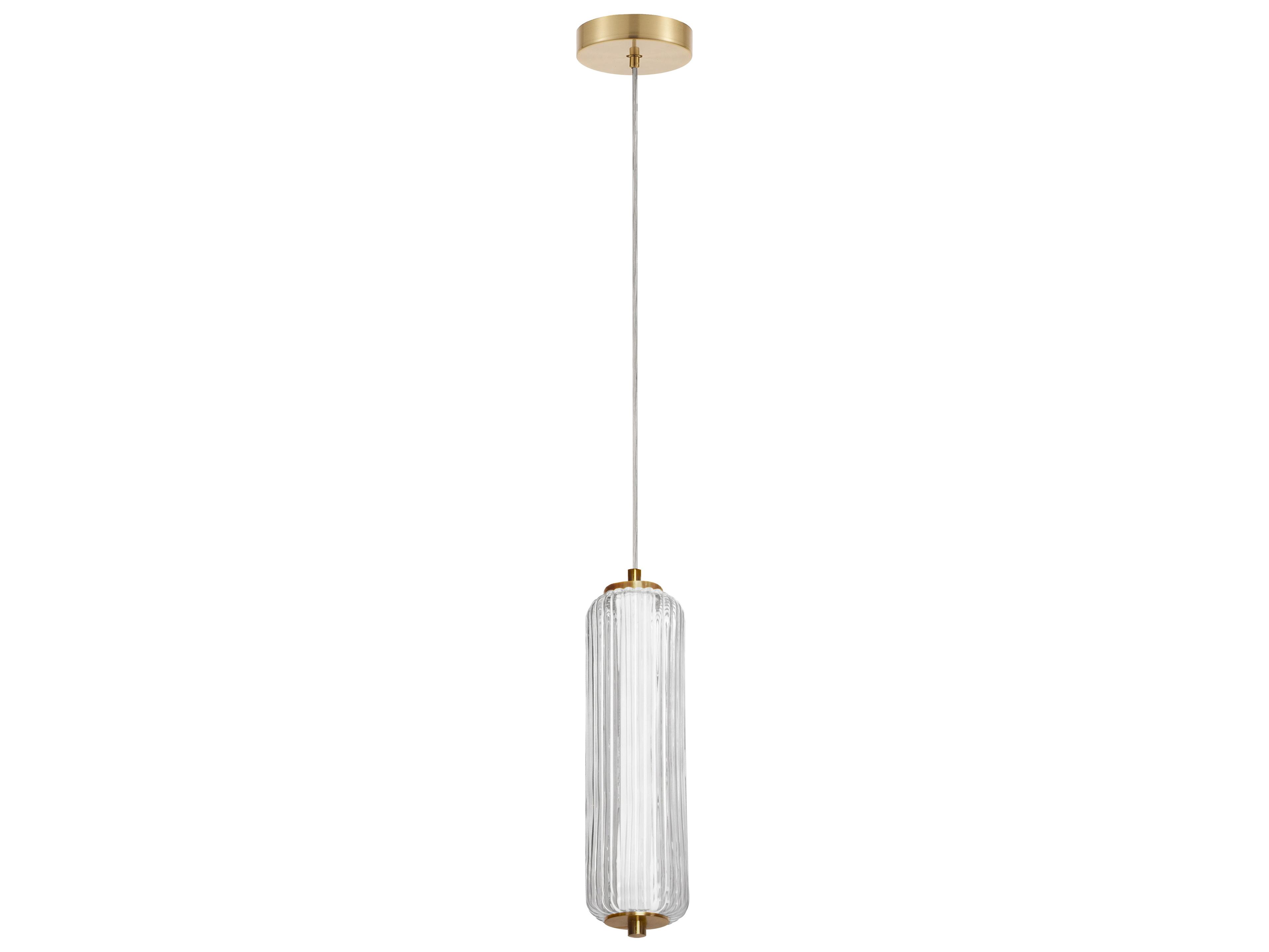 Dainolite Ramona 1-Light Aged Brass Cylinder Mini Pendant