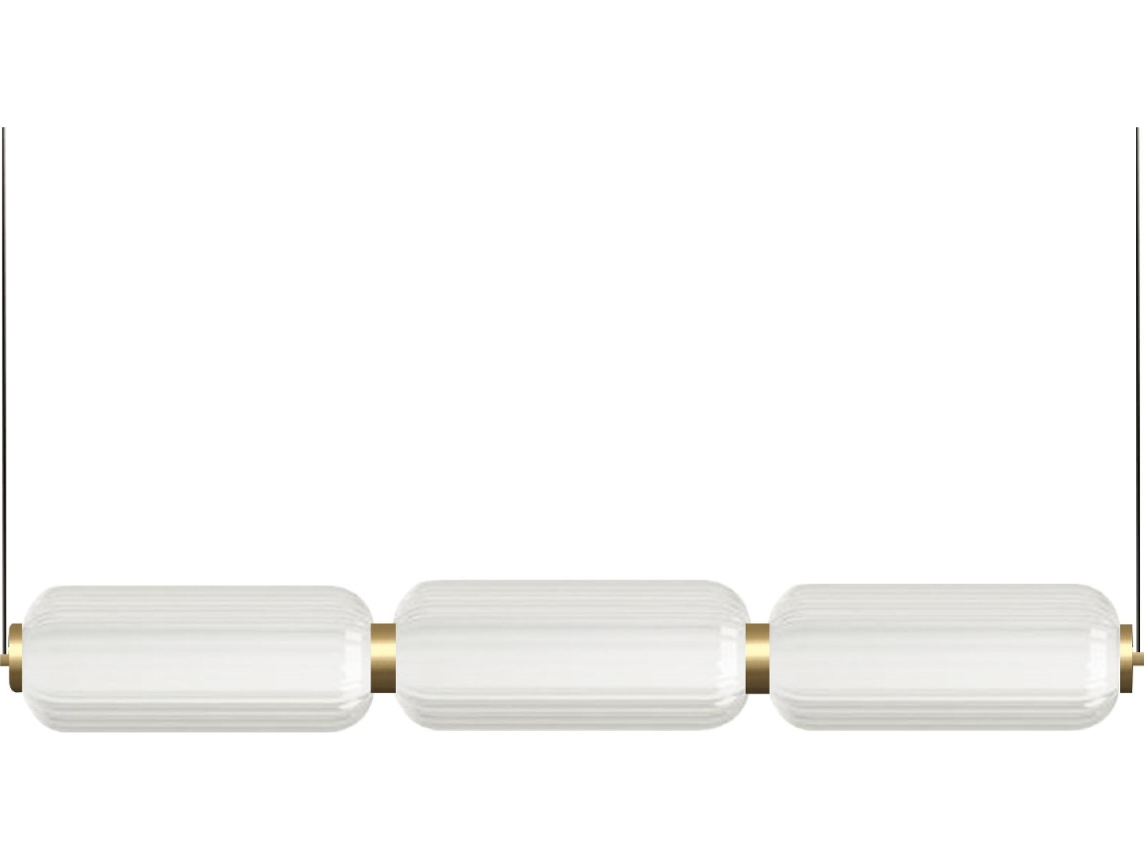 Dainolite Ramona 1-Light Aged Brass Linear Island Pendant