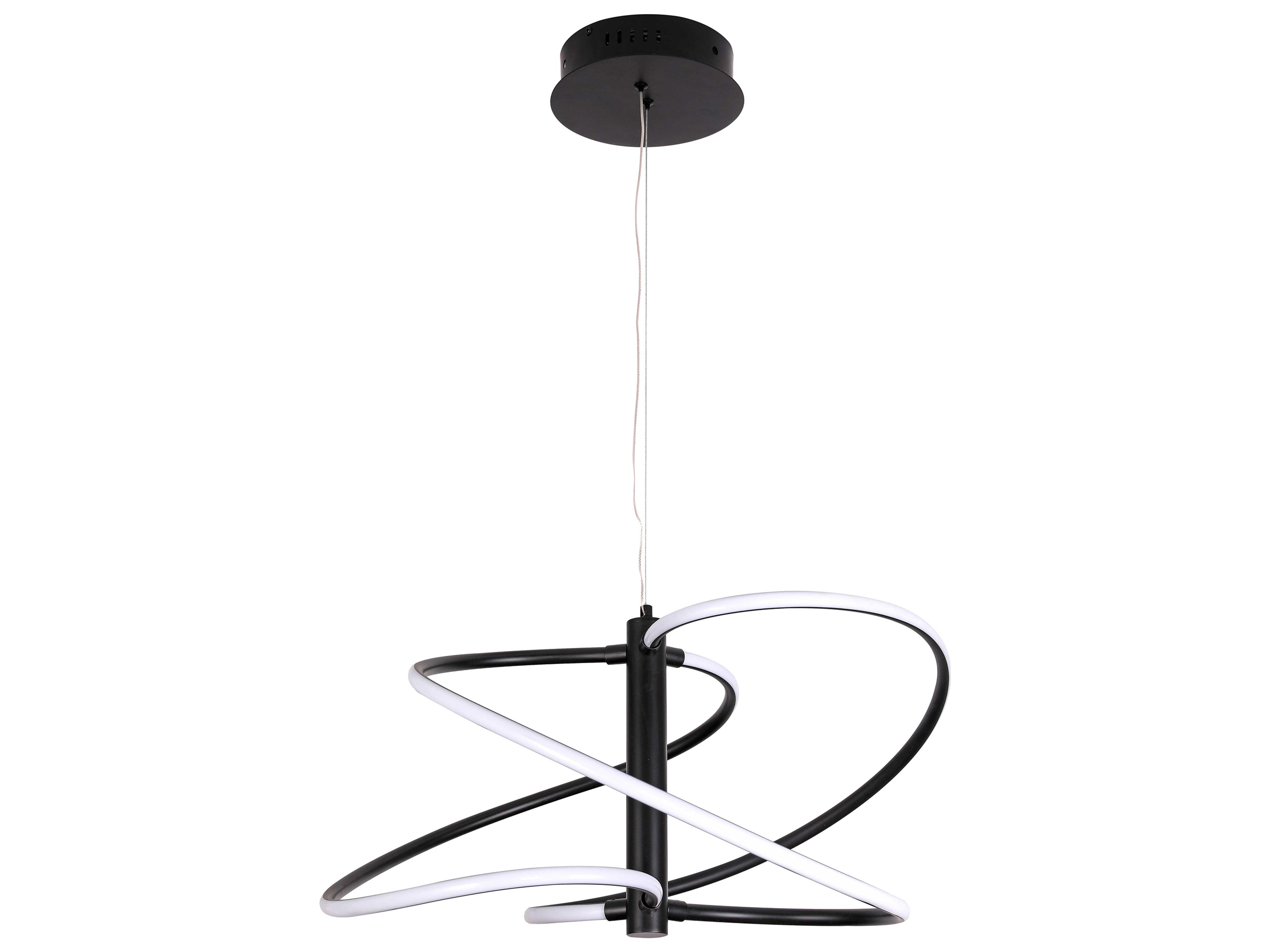 Dainolite Romy 1-Light Matte Black White Pendant
