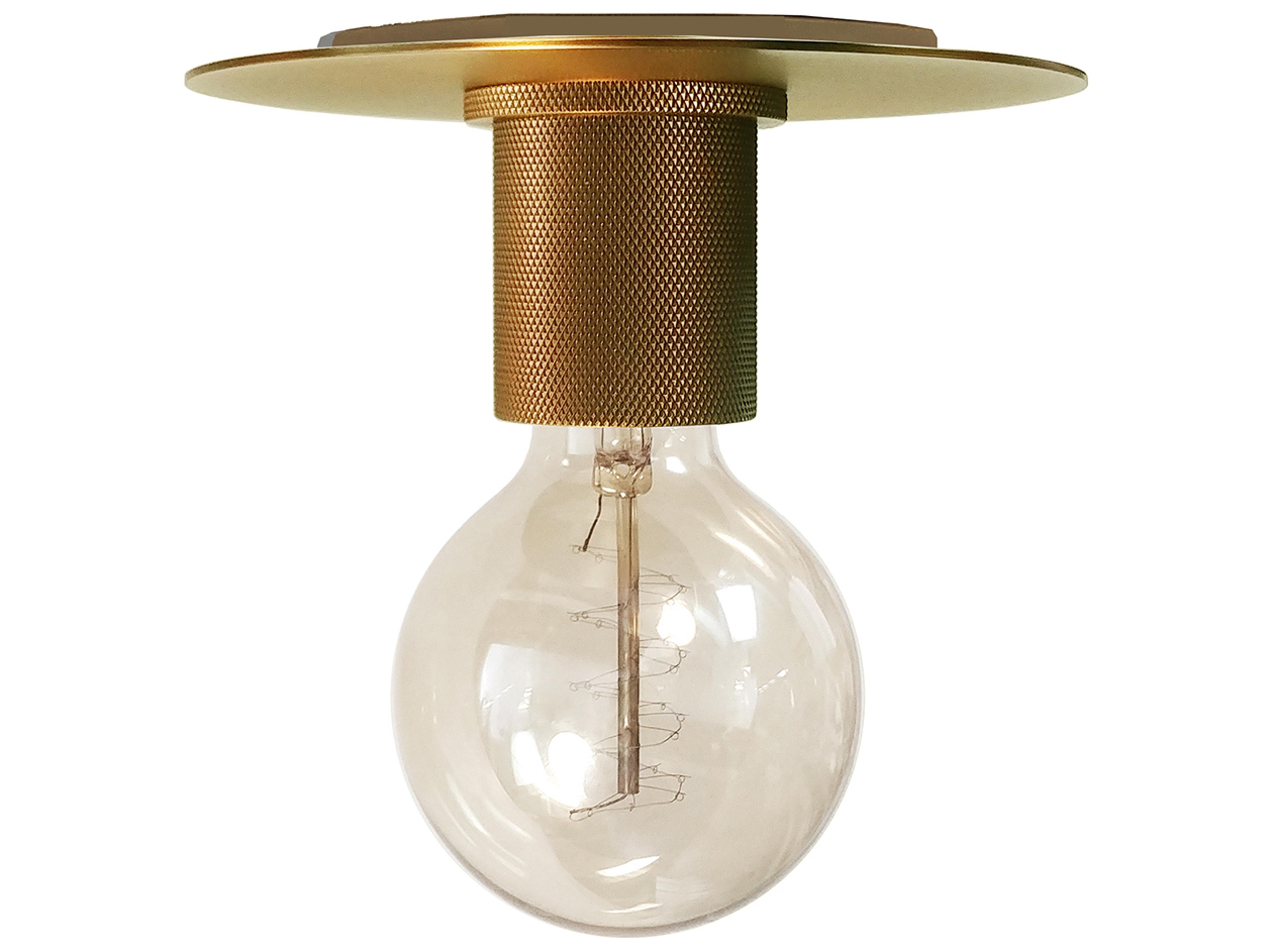 Dainolite Roswell 1-Light Aged Brass Flush Mount