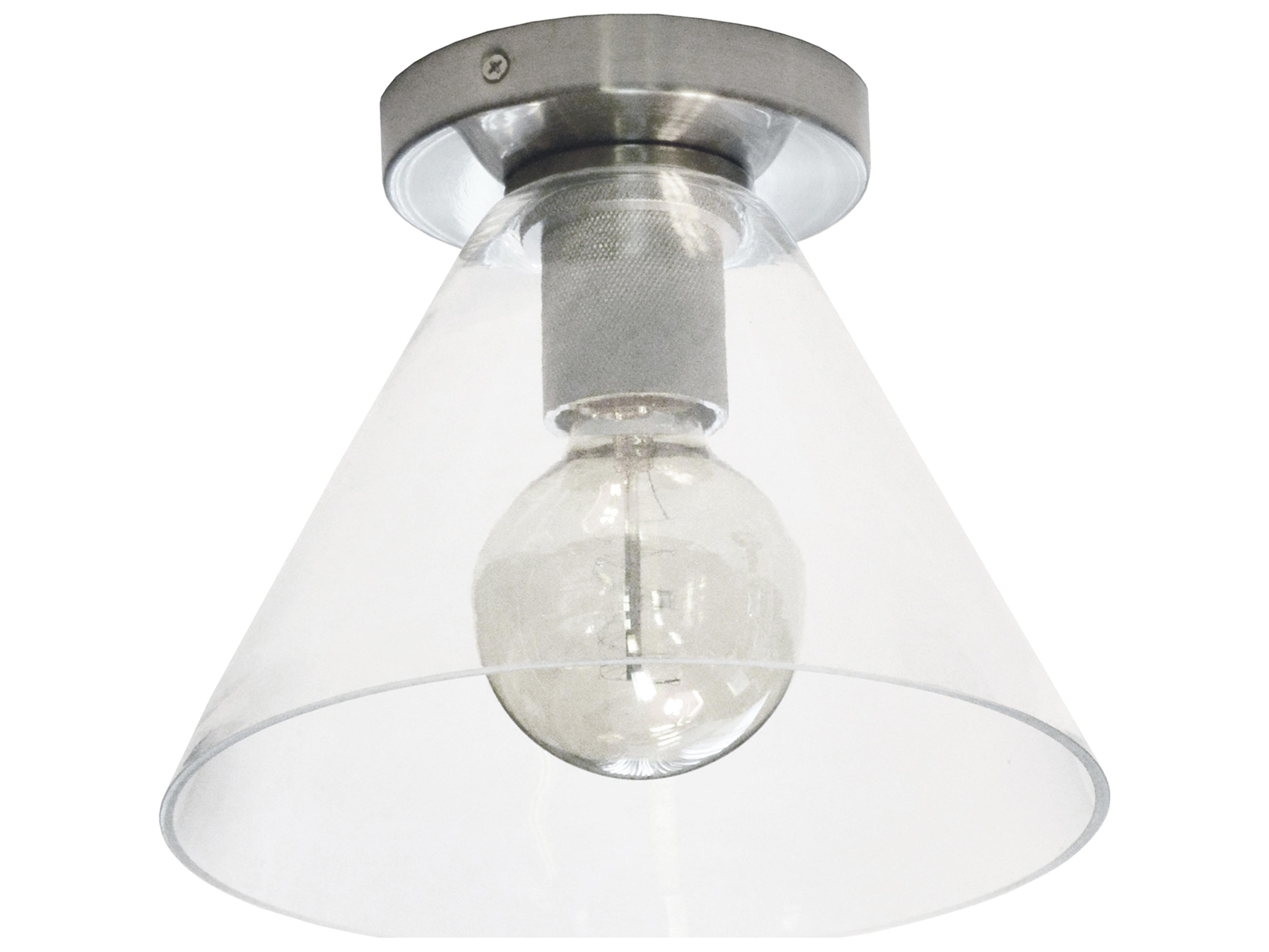 Dainolite Roswell 1-Light Satin Chrome Flush Mount