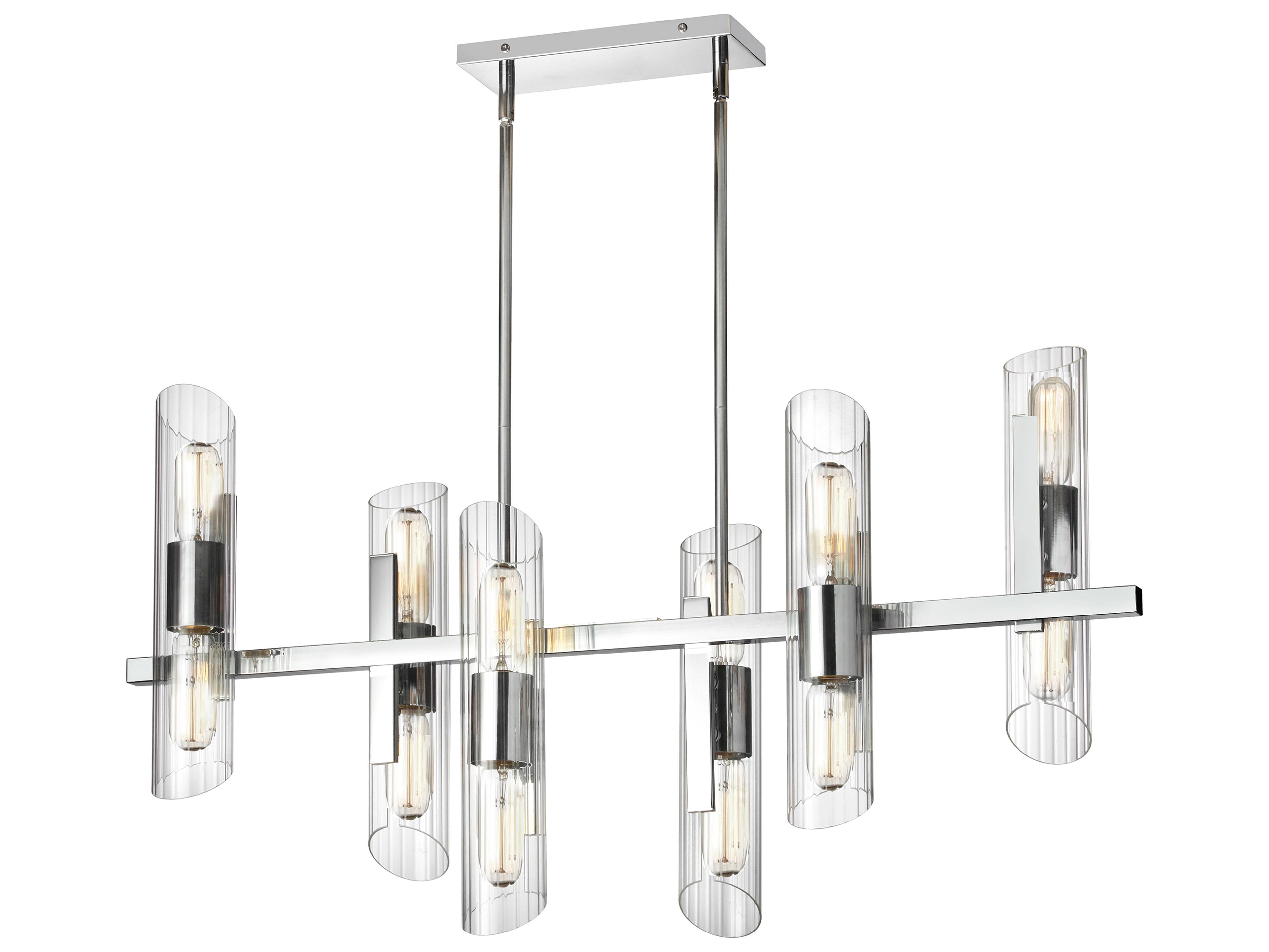 Dainolite Samantha 12-Light Polished Chrome Linear Island Pendant