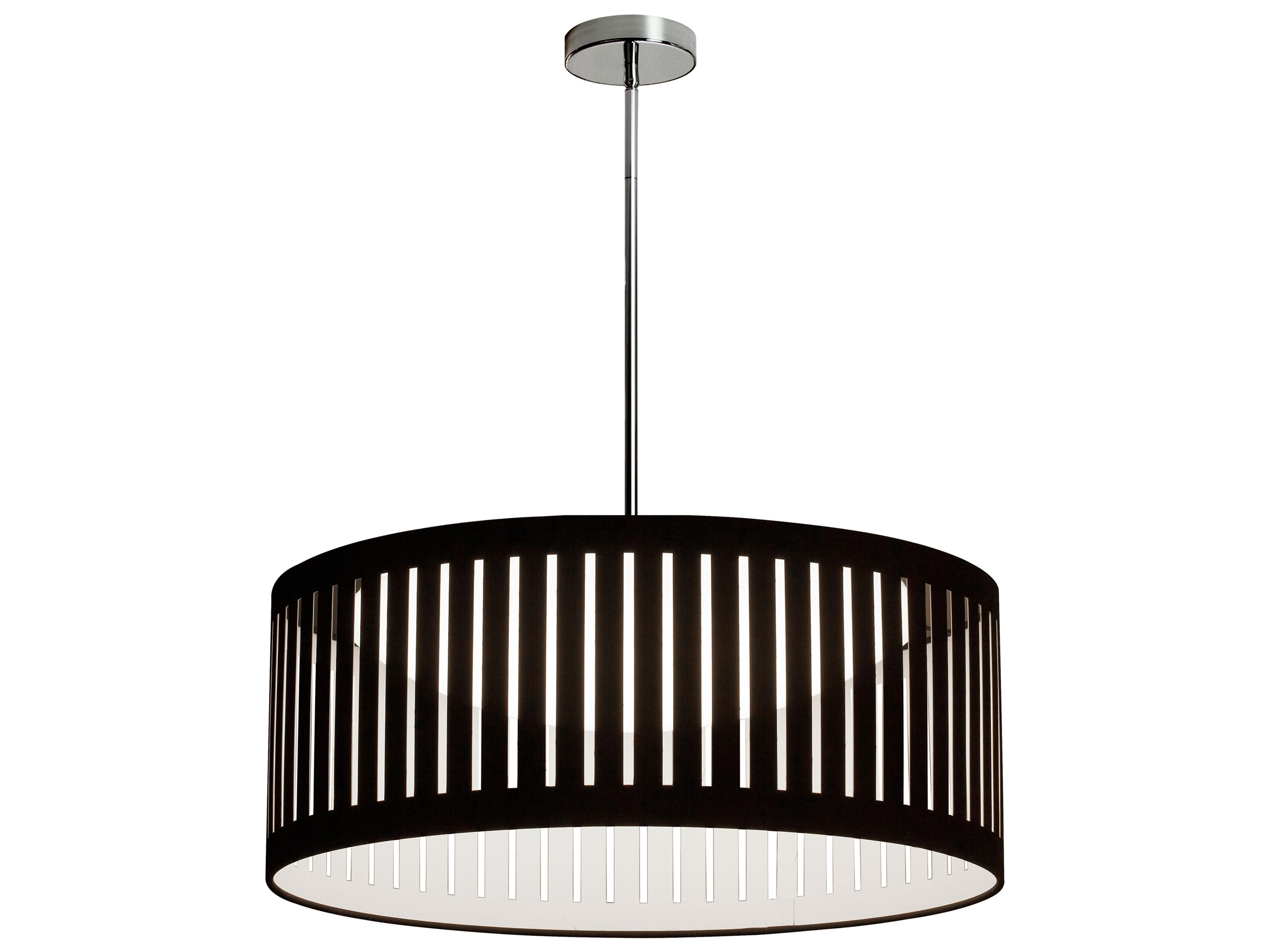 Dainolite Slit Drum 1-Light Polished Chrome Black Pendant