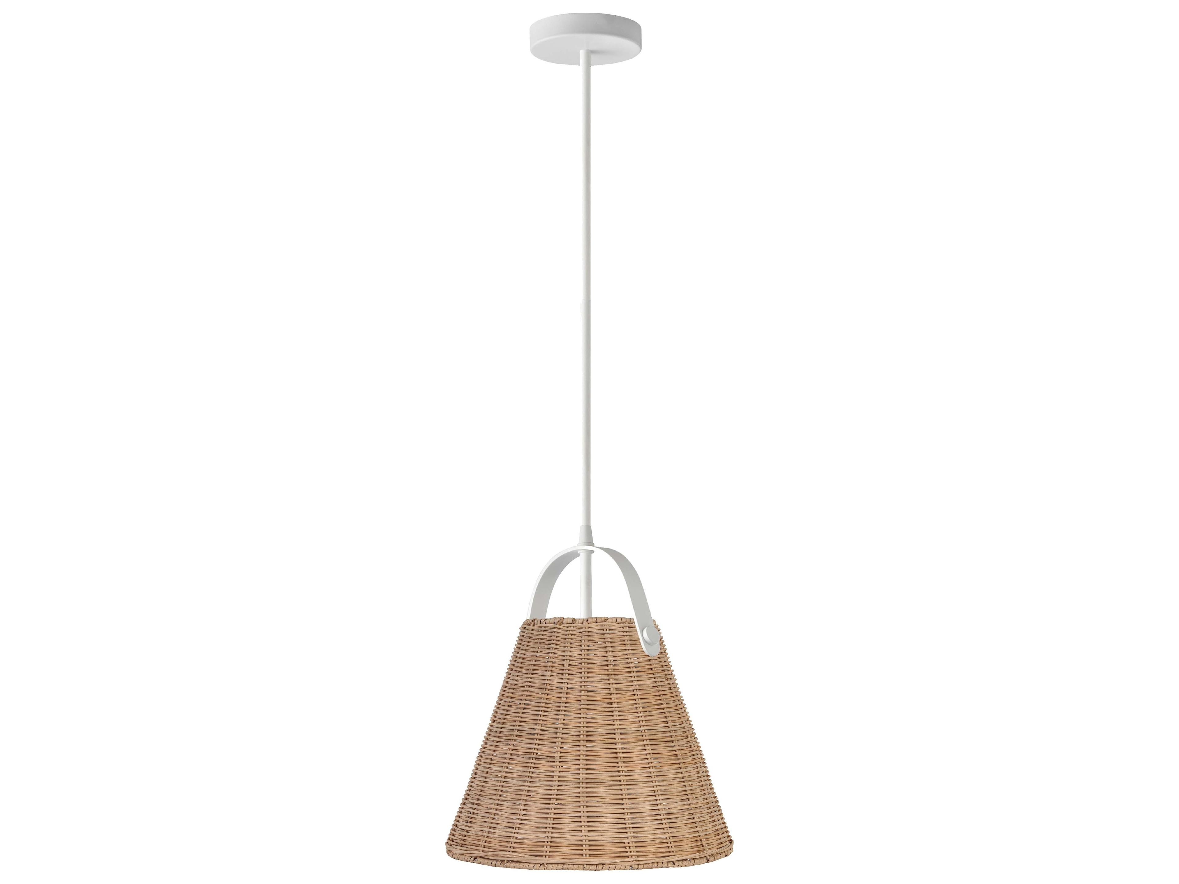 Dainolite Shenandoah 1-Light Natural Matte White Empire Pendant