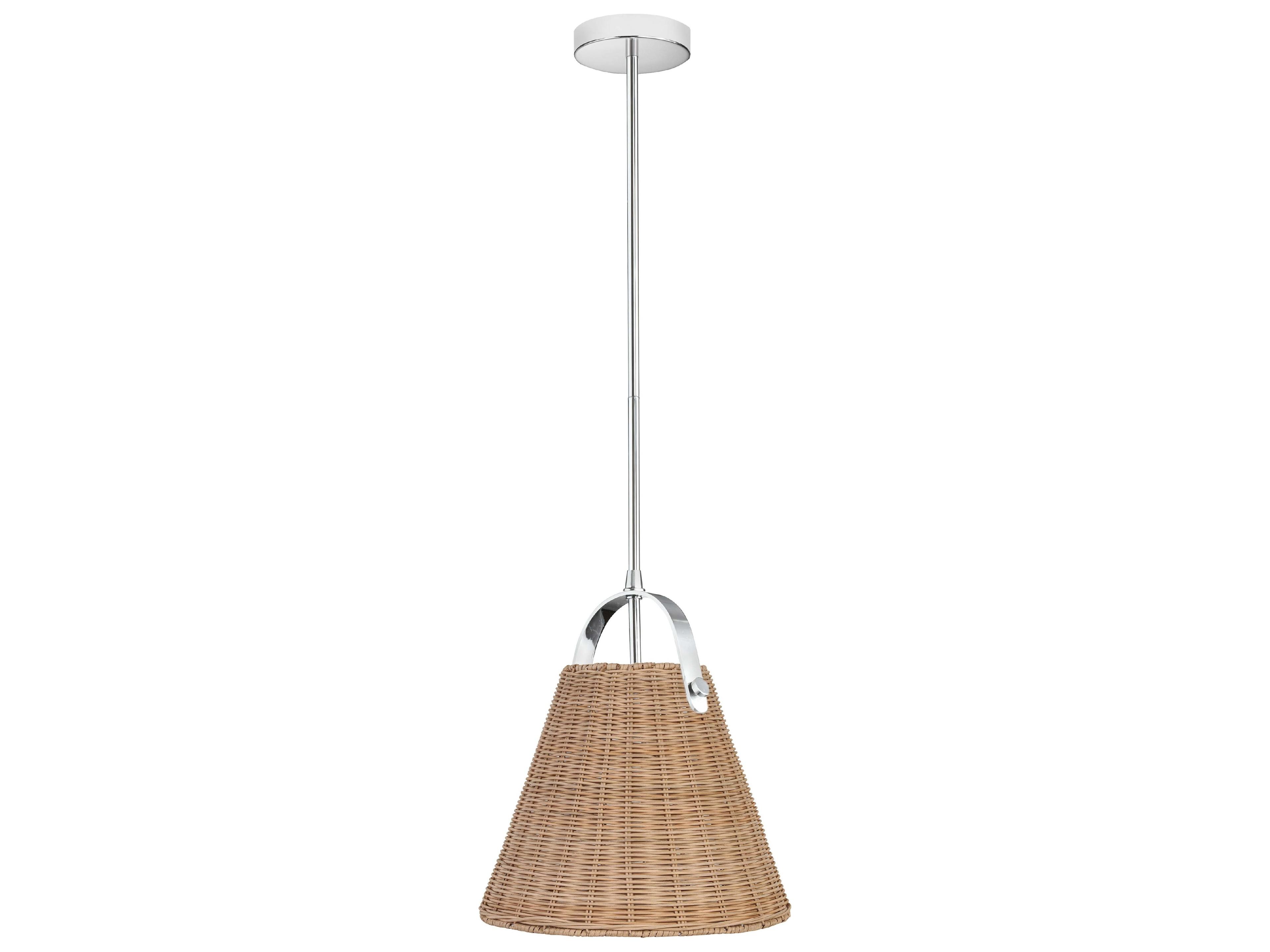Dainolite Shenandoah 1-Light Natural Polished Chrome Empire Pendant