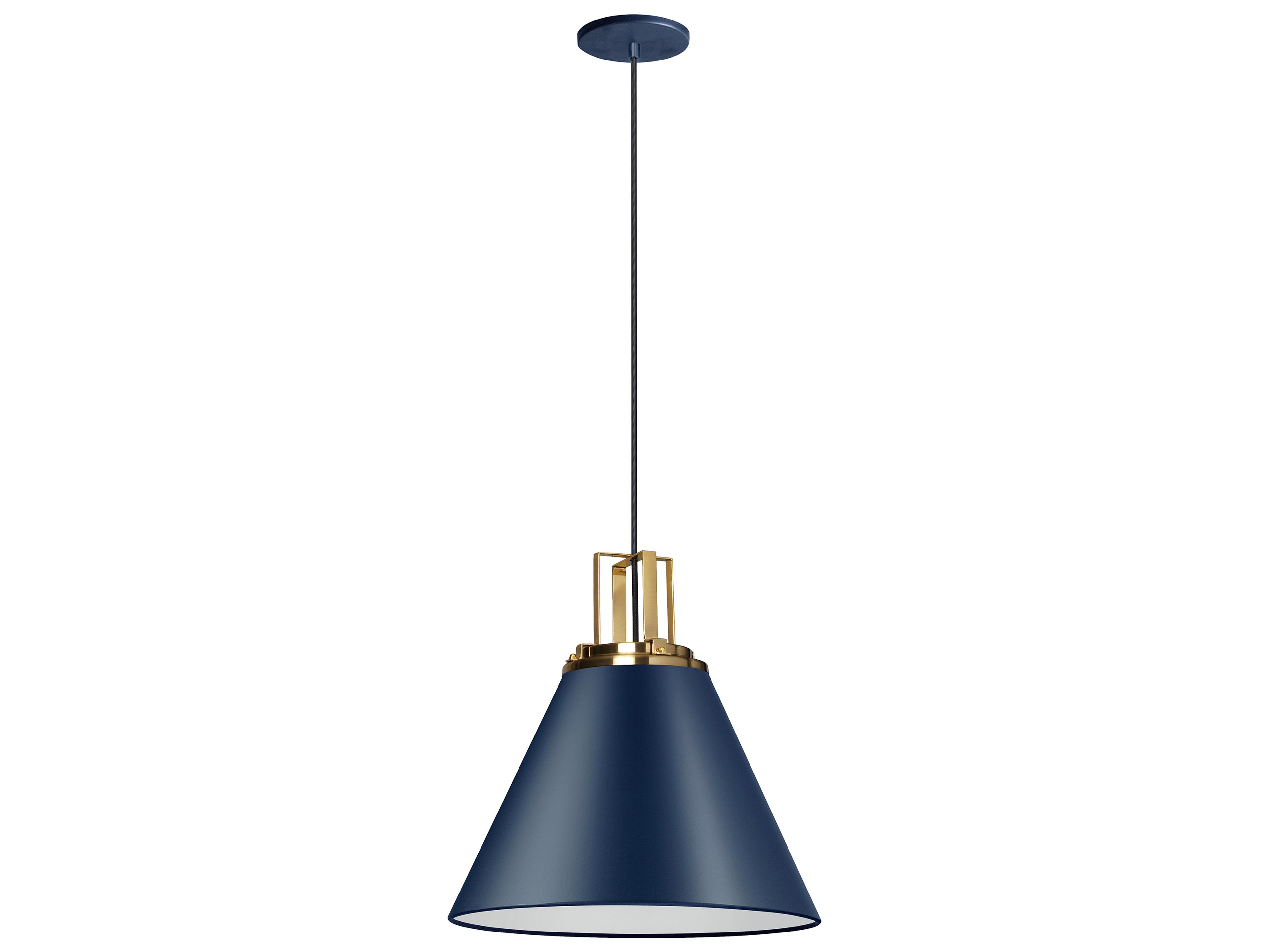 Dainolite Sonus 1-Light Cobalt Blue Aged Brass Pendant