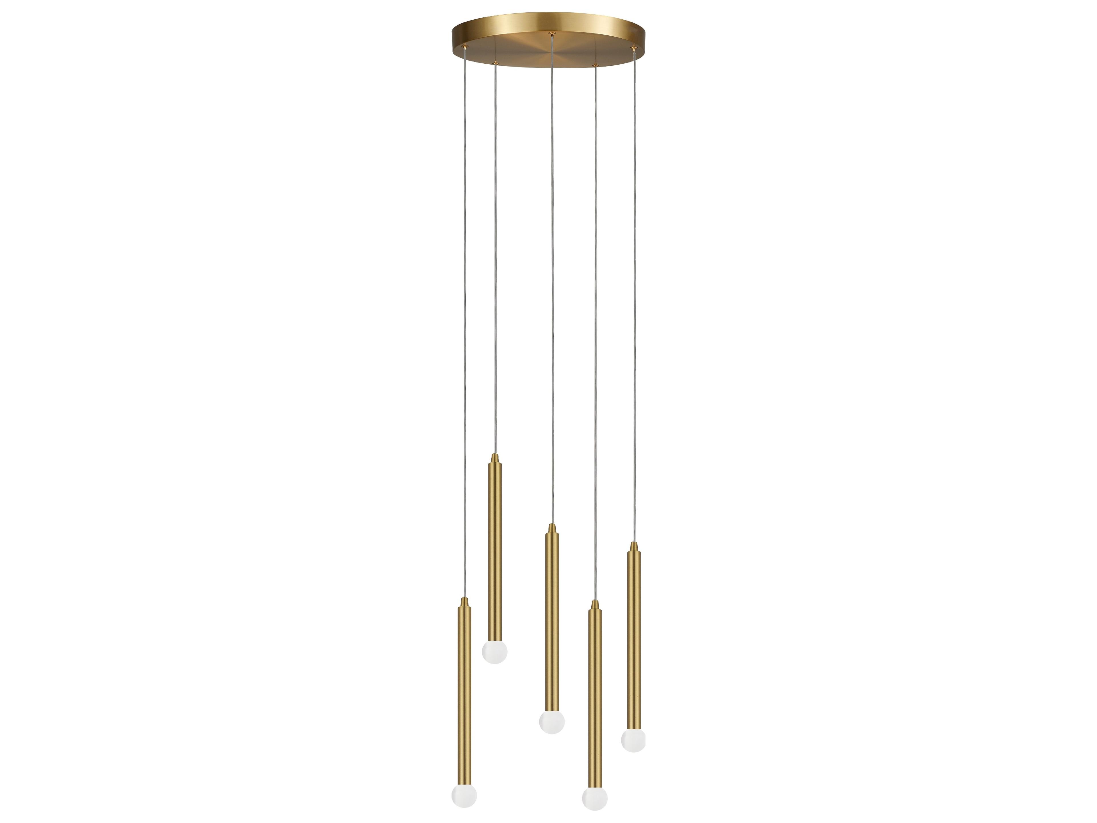 Dainolite Sanya 5-Light Aged Brass Linear Pendant
