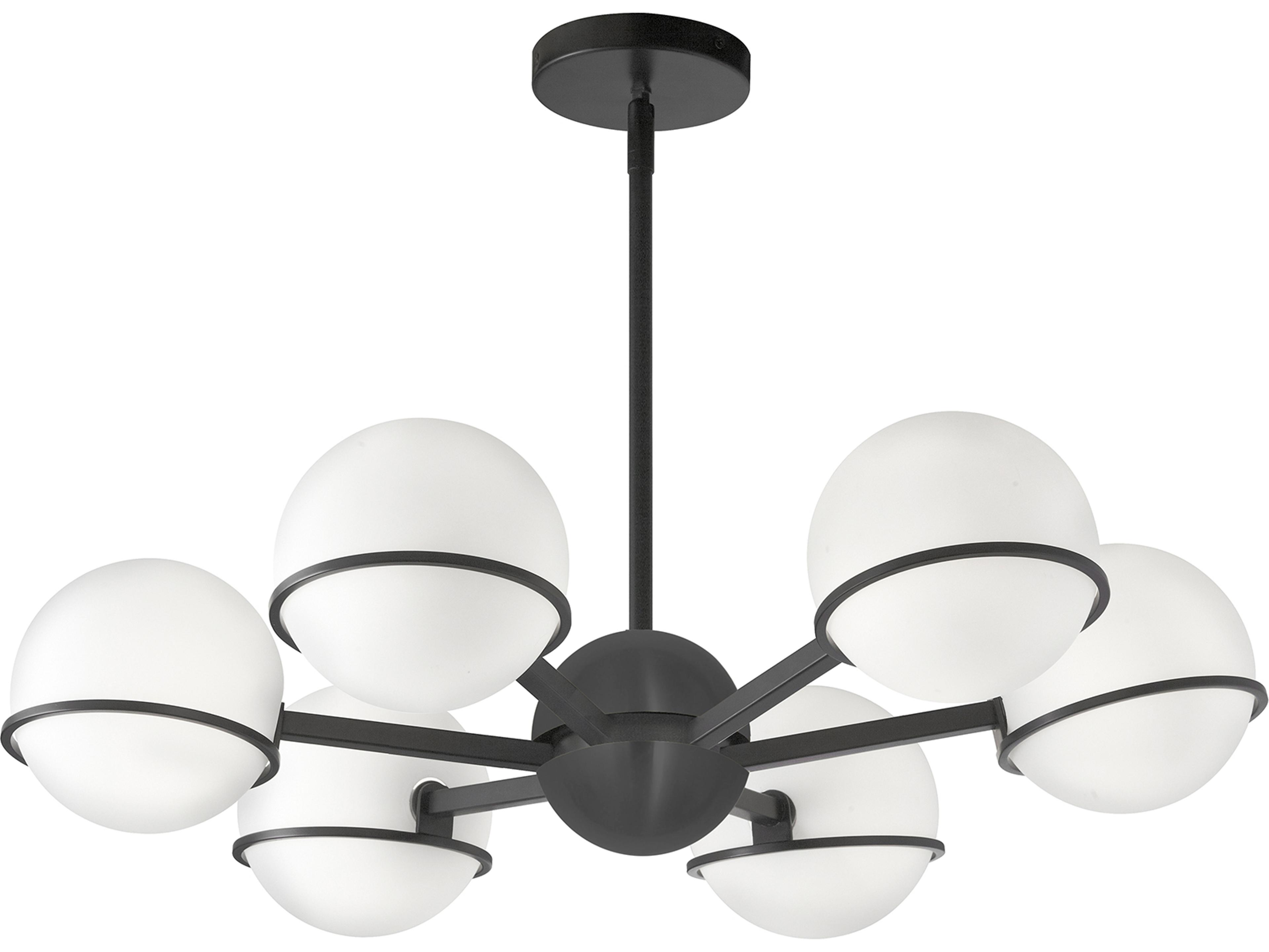 Dainolite Sofia 6-Light Matte Black Globe Chandelier