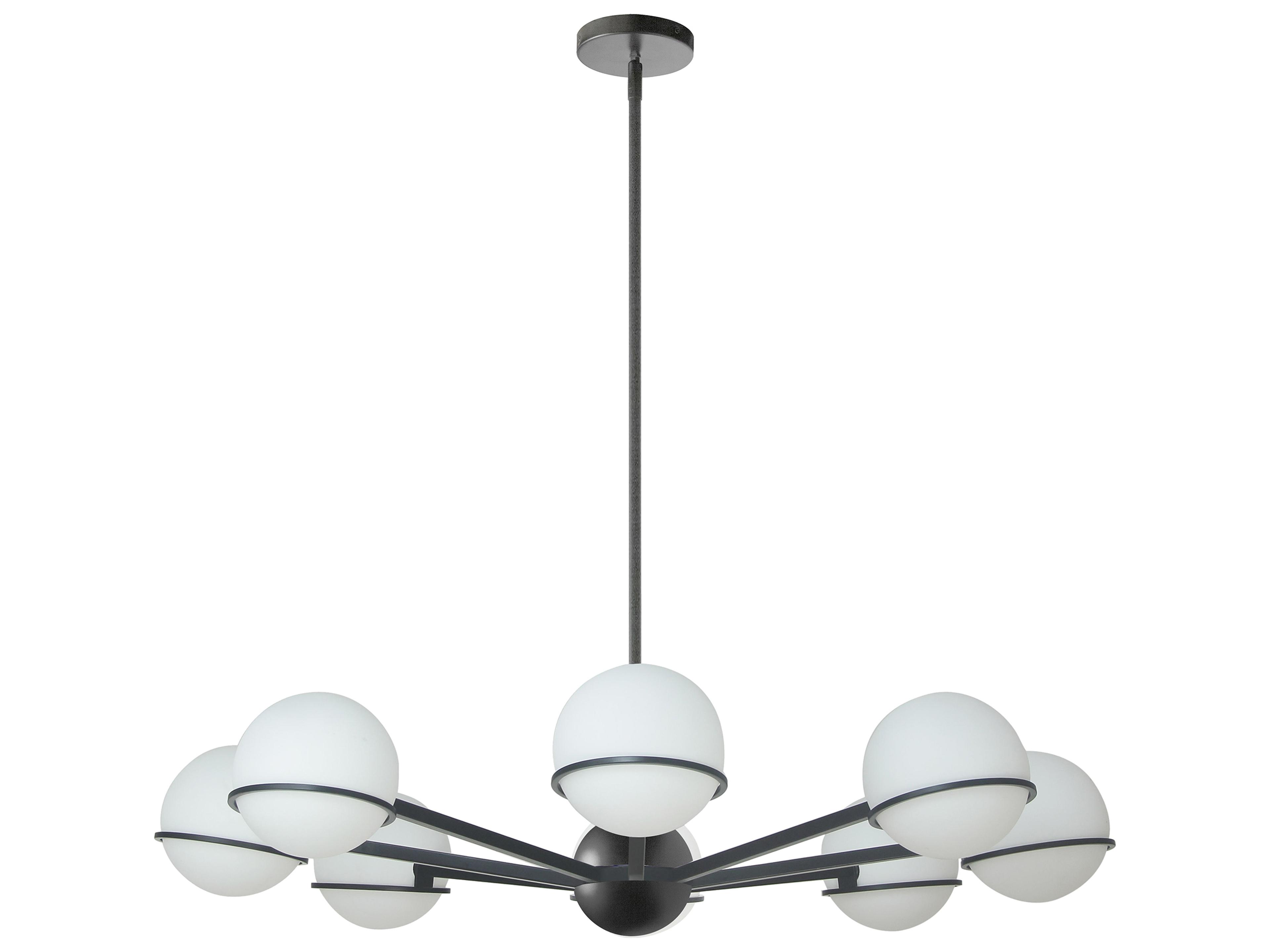 Dainolite Sofia 8-Light Matte Black Geometric Chandelier