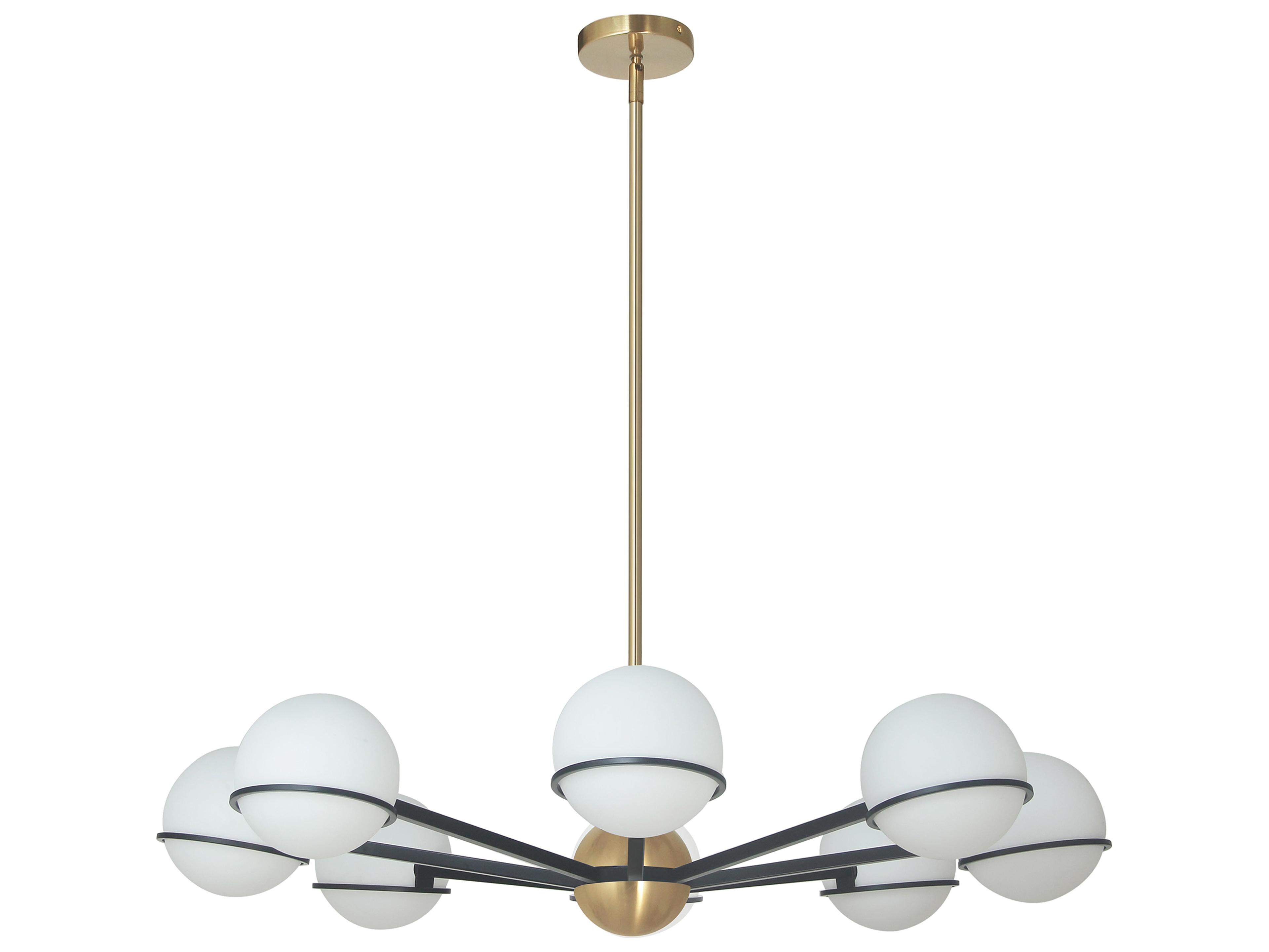 Dainolite Sofia 8-Light Matte Black Aged Brass Globe Chandelier