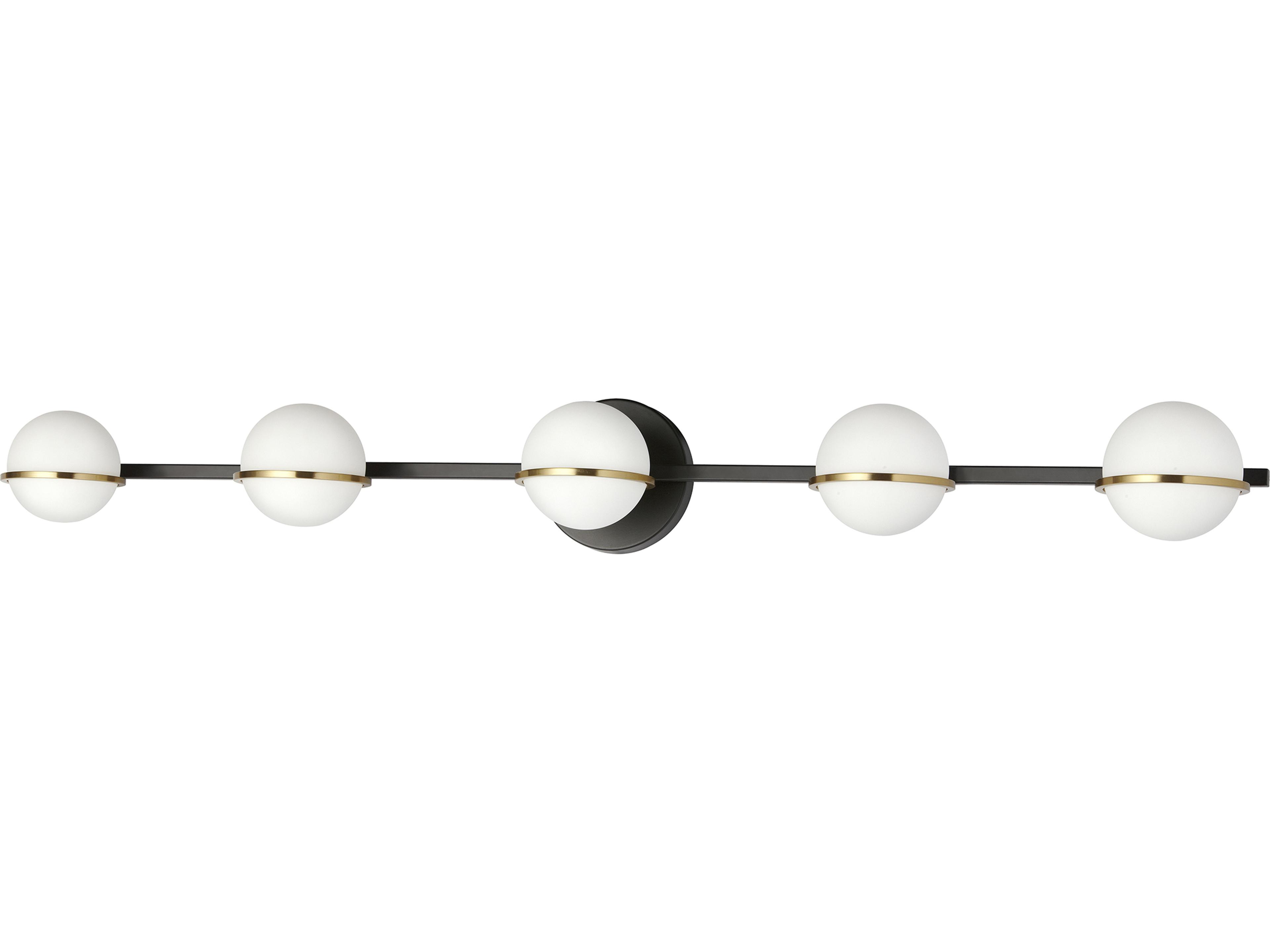 Dainolite Sofia 5-Light Matte Black Aged Brass Vanity Light
