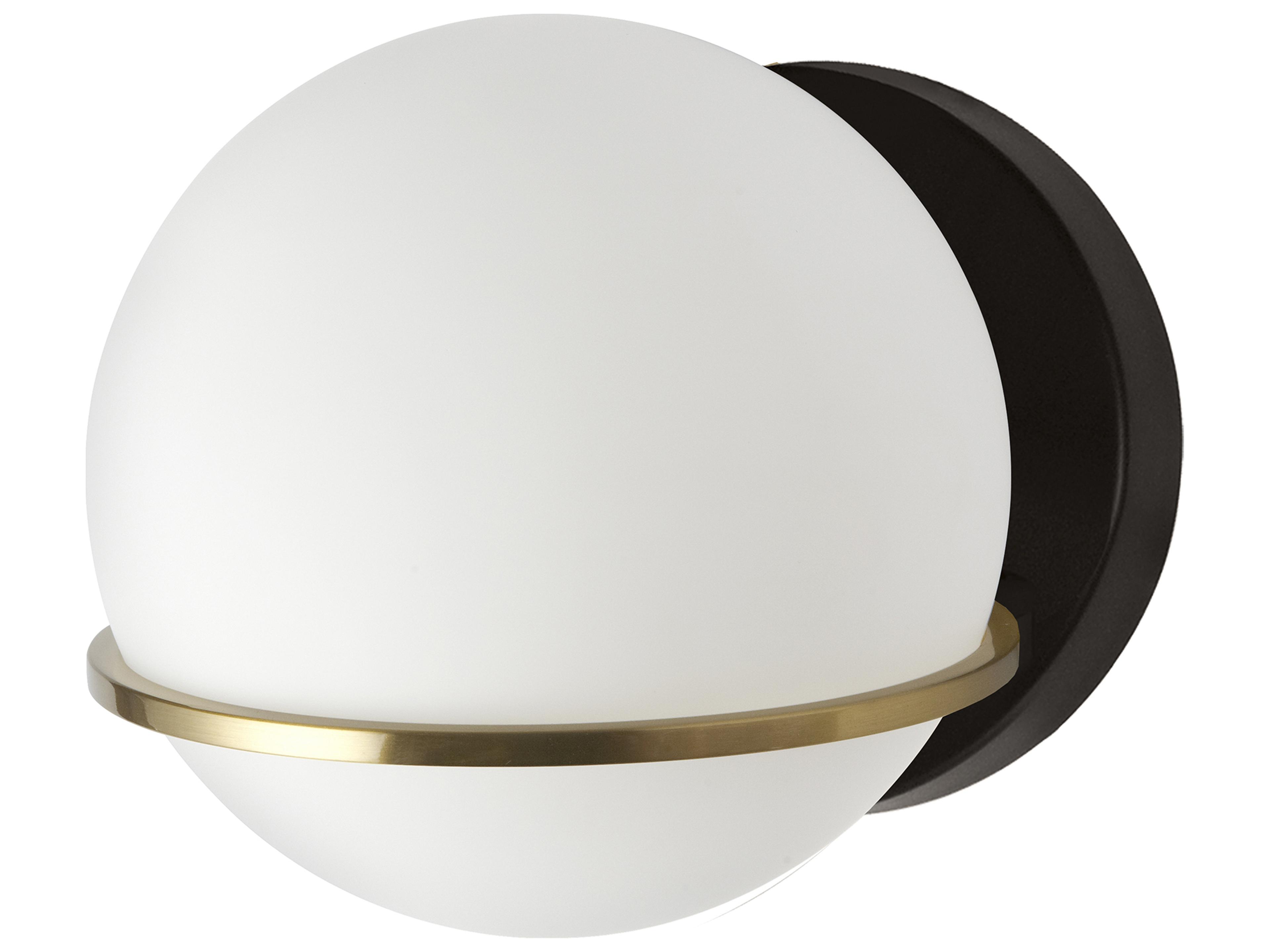 Dainolite Sofia 1-Light Matte Black Aged Brass Wall Sconce