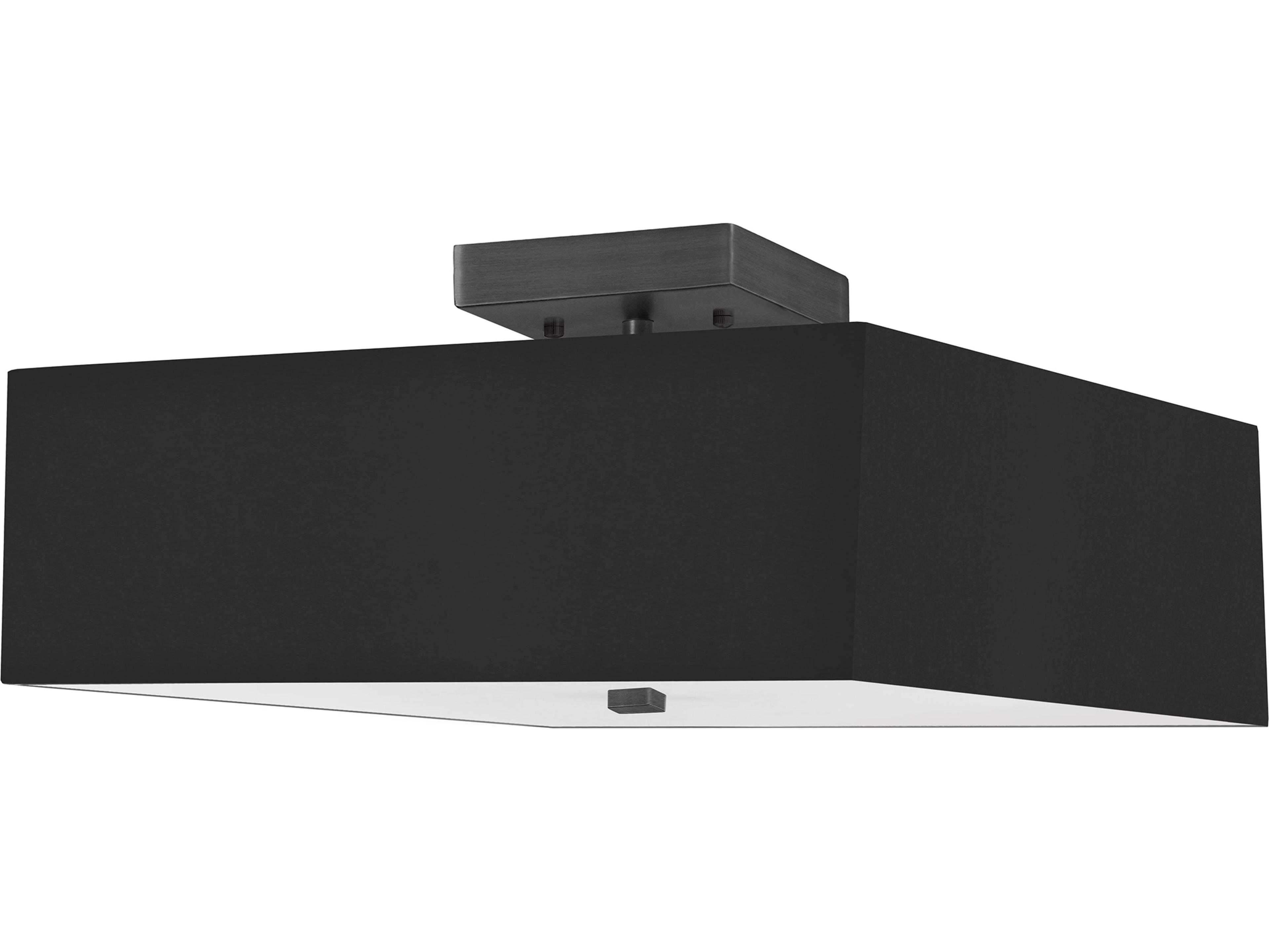 Dainolite Seren 3-Light Matte Black Semi Flush Mount